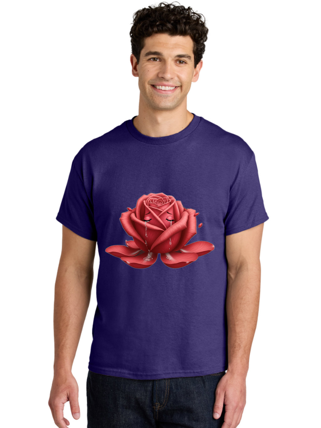 Crying-Rose-1 Men'S Graphic Tee, 100% Cotton, Comfortable Casual Summer Wear, Machine Washable, Vintage Camera, Old Camera, Antique Camera, Black Camera, Classic Photography, Photography Equipment, Nostalgic Device, Film Camera, Camera Art Bam178