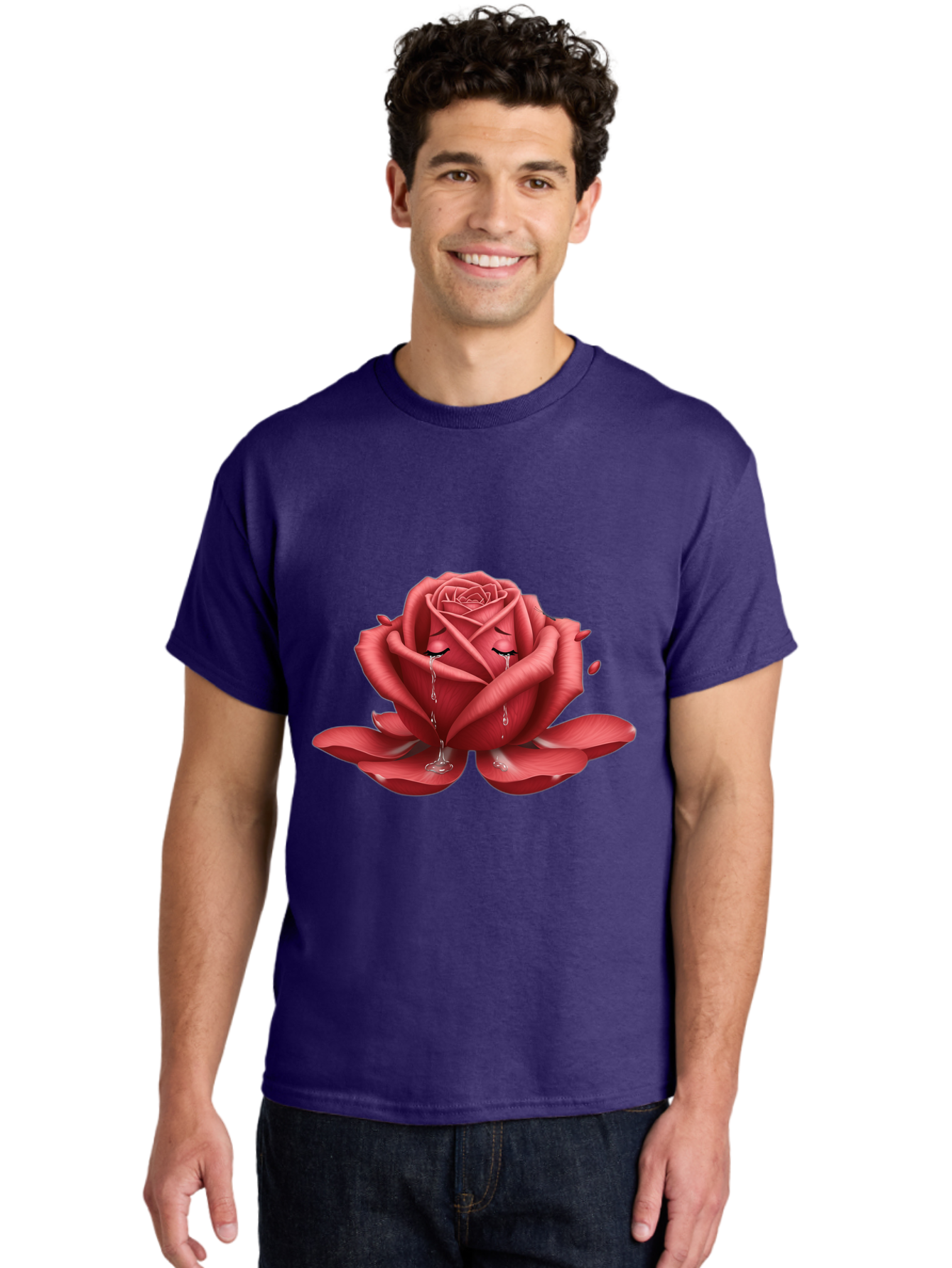 Crying-Rose-1 Men'S Graphic Tee, 100% Cotton, Comfortable Casual Summer Wear, Machine Washable, Vintage Camera, Old Camera, Antique Camera, Black Camera, Classic Photography, Photography Equipment, Nostalgic Device, Film Camera, Camera Art Bam178