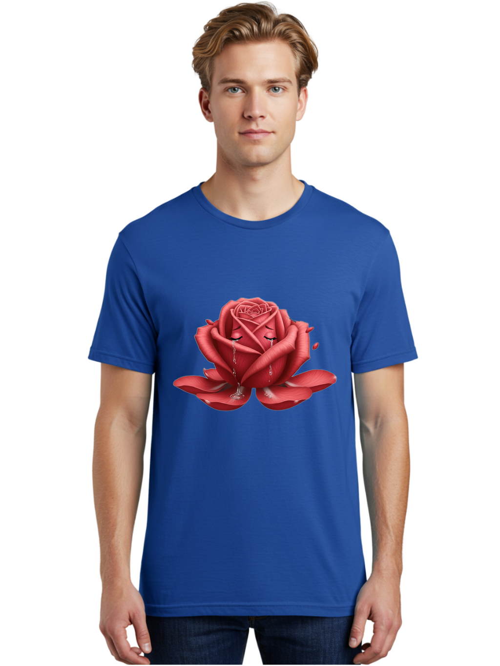 Crying-Rose-1 Men'S Graphic Tee, 100% Cotton, Comfortable Casual Summer Wear, Machine Washable, Vintage Camera, Old Camera, Antique Camera, Black Camera, Classic Photography, Photography Equipment, Nostalgic Device, Film Camera, Camera Art Bam178