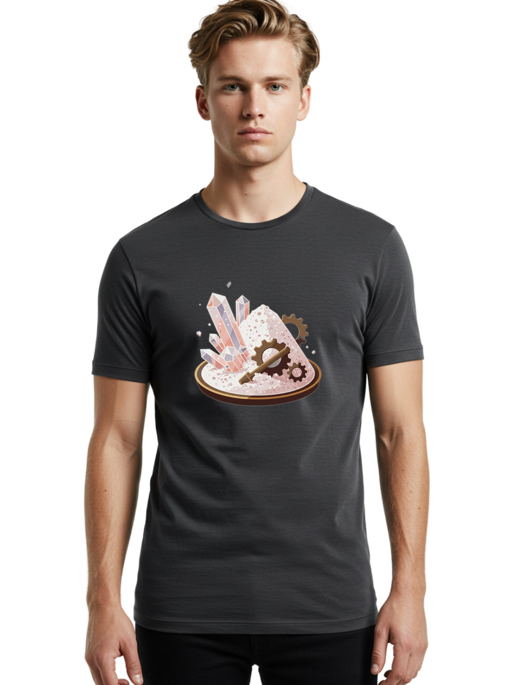 Crystals-And-Gears Men'S Graphic Tee, 100% Cotton, Comfortable Casual Summer Wear, Machine Washable, Vintage Camera, Old Camera, Antique Camera, Black Camera, Classic Photography, Photography Equipment, Nostalgic Device, Film Camera, Bam181