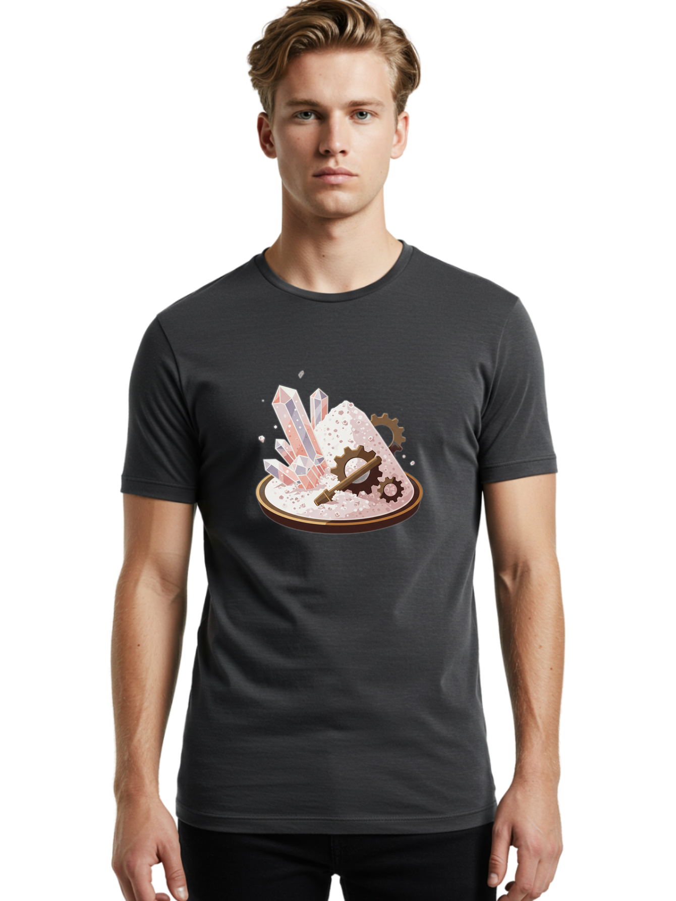 Crystals-And-Gears Men'S Graphic Tee, 100% Cotton, Comfortable Casual Summer Wear, Machine Washable, Vintage Camera, Old Camera, Antique Camera, Black Camera, Classic Photography, Photography Equipment, Nostalgic Device, Film Camera, Bam181