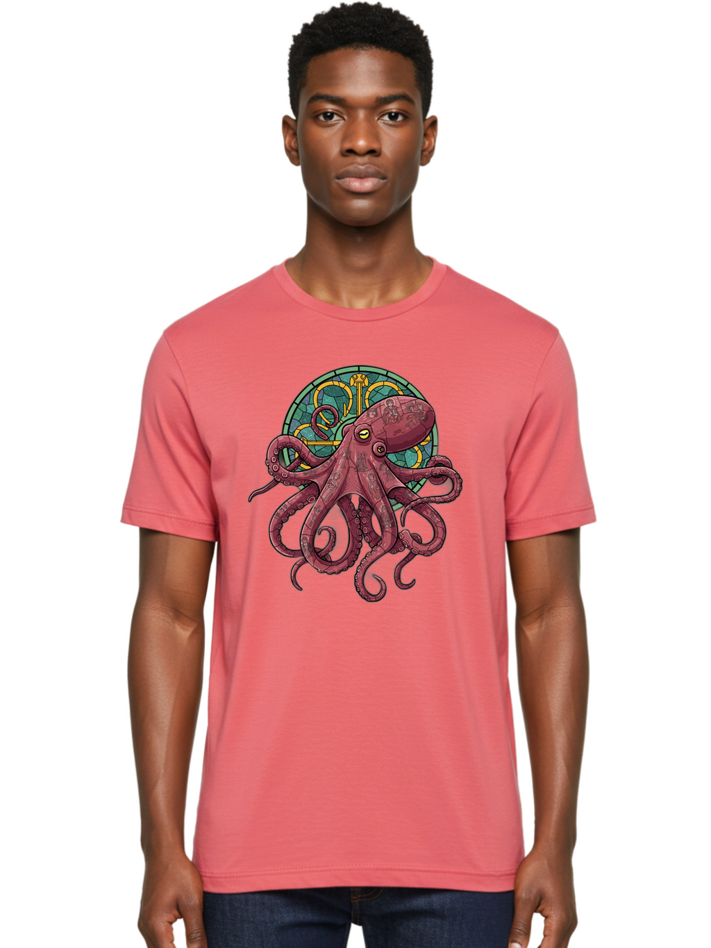Cthulhu-Octopus Men'S Graphic Tee, 100% Cotton, Comfortable Casual Summer Wear, Machine Washable, Vintage Camera, Old Camera, Antique Camera, Black Camera, Classic Photography, Photography Equipment, Nostalgic Device, Film Camera, Camera Art Bam182