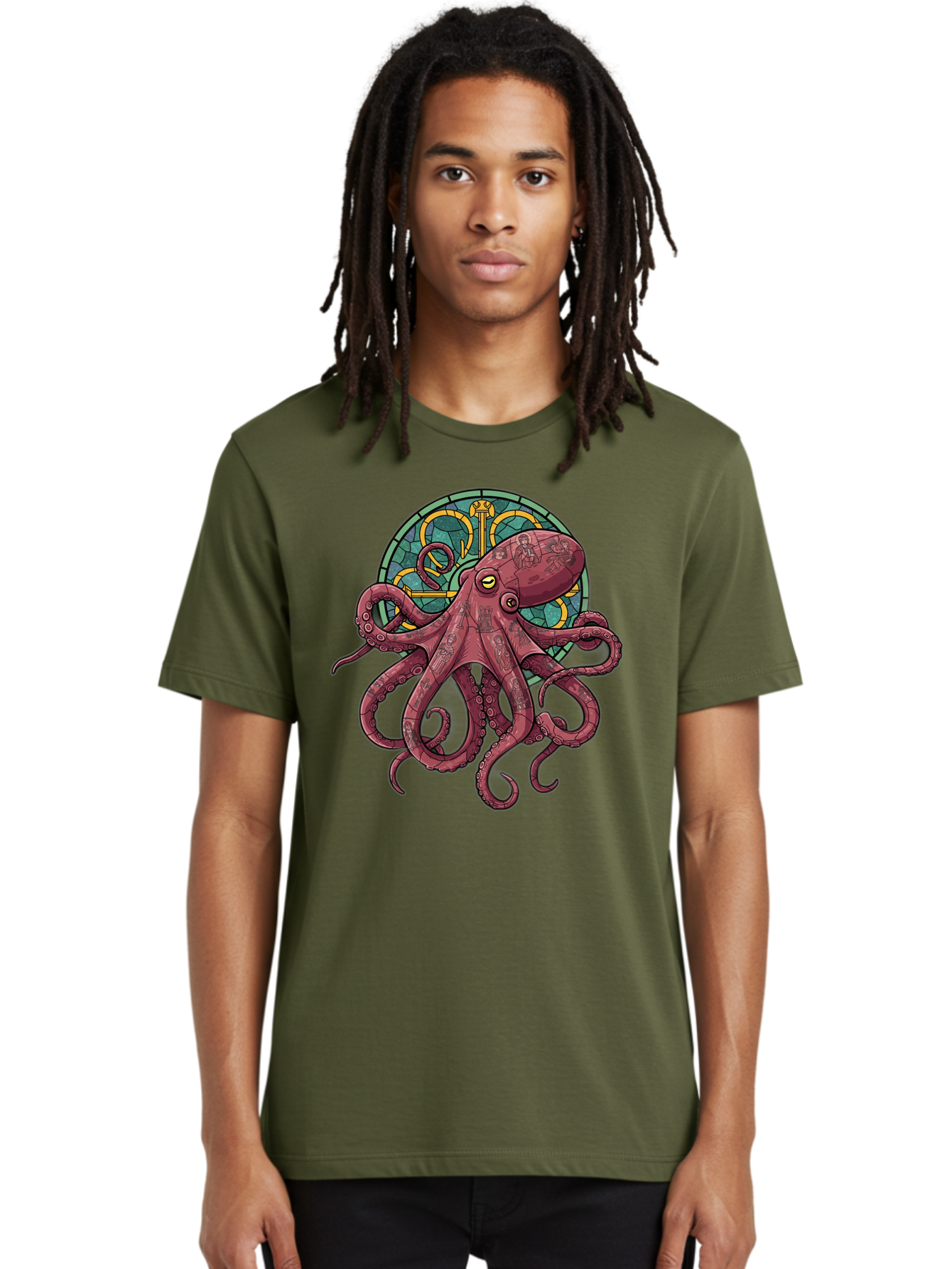 Cthulhu-Octopus Men'S Graphic Tee, 100% Cotton, Comfortable Casual Summer Wear, Machine Washable, Vintage Camera, Old Camera, Antique Camera, Black Camera, Classic Photography, Photography Equipment, Nostalgic Device, Film Camera, Camera Art Bam182