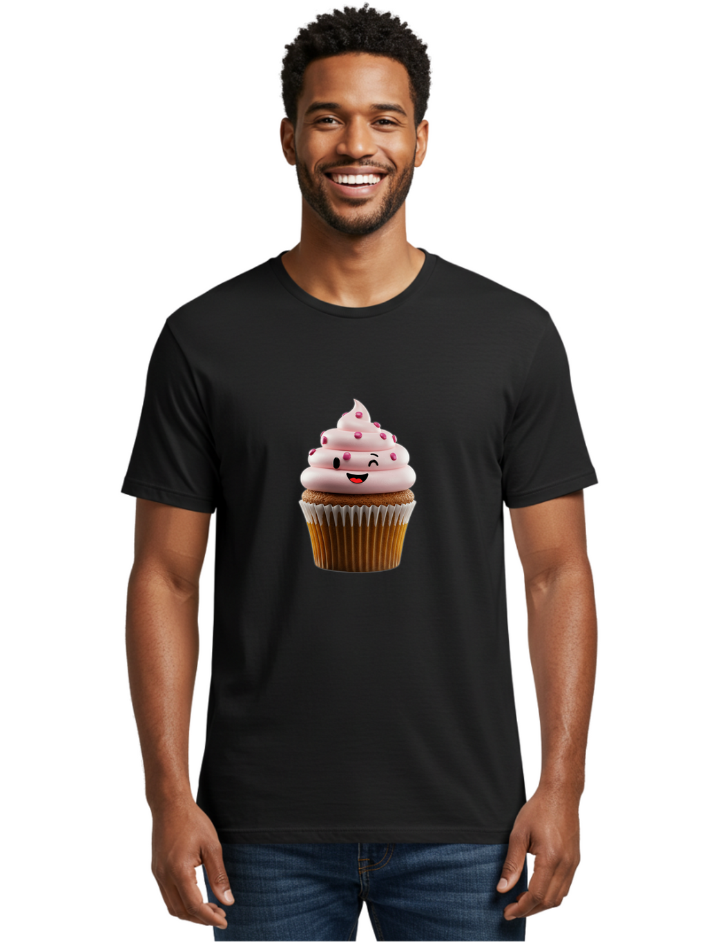 Cupcake-1 Men'S Graphic Tee, 100% Cotton, Comfortable Casual Summer Wear, Machine Washable, Vintage Camera, Old Camera, Antique Camera, Black Camera, Classic Photography, Photography Equipment, Nostalgic Device, Film Camera, Camera Art Bam186