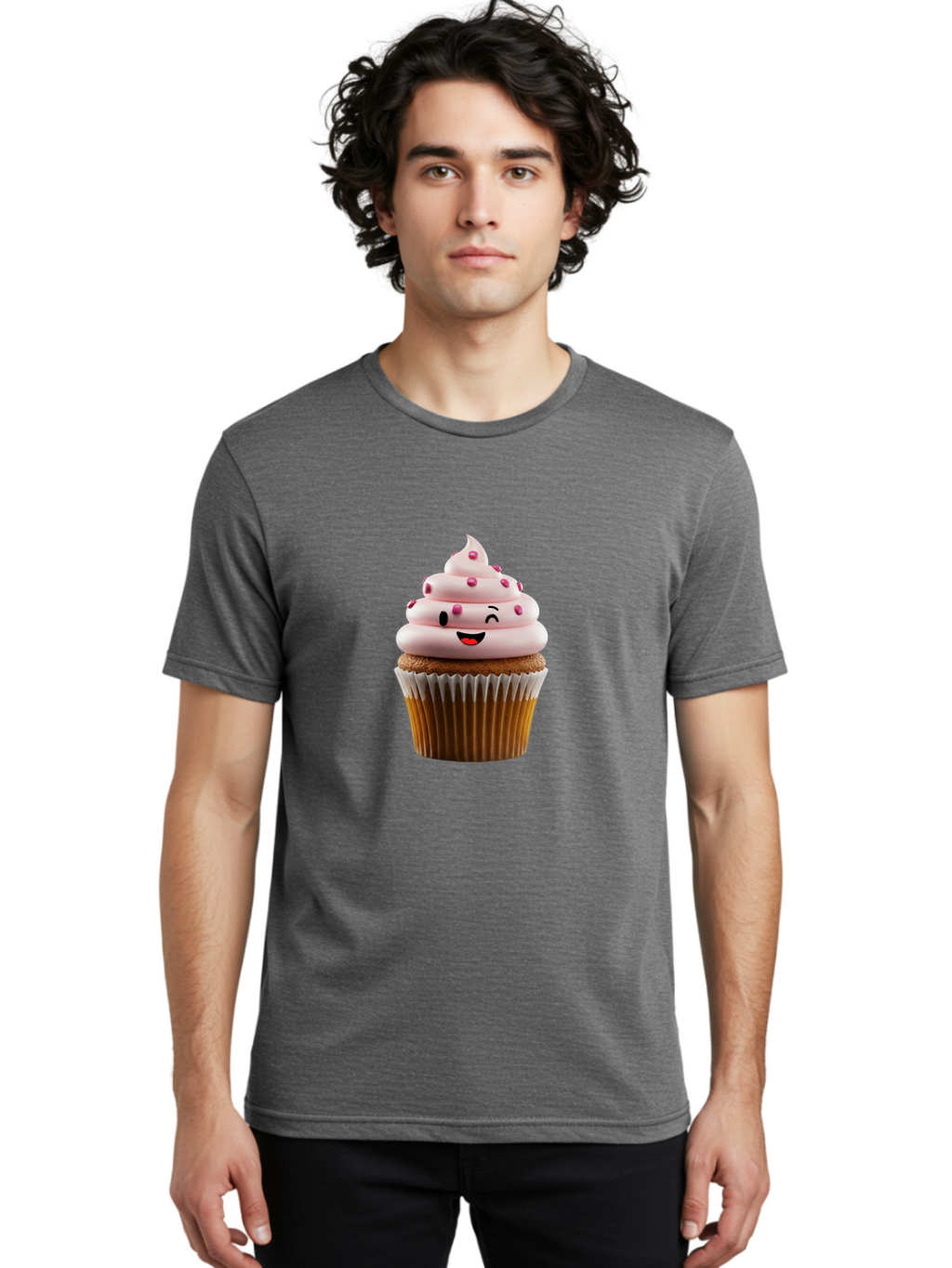 Cupcake-1 Men'S Graphic Tee, 100% Cotton, Comfortable Casual Summer Wear, Machine Washable, Vintage Camera, Old Camera, Antique Camera, Black Camera, Classic Photography, Photography Equipment, Nostalgic Device, Film Camera, Camera Art Bam186