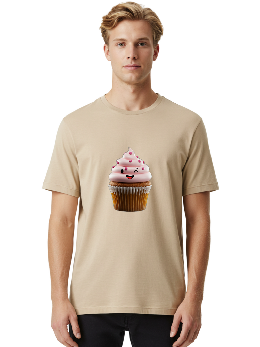 Cupcake-1 Men'S Graphic Tee, 100% Cotton, Comfortable Casual Summer Wear, Machine Washable, Vintage Camera, Old Camera, Antique Camera, Black Camera, Classic Photography, Photography Equipment, Nostalgic Device, Film Camera, Camera Art Bam186