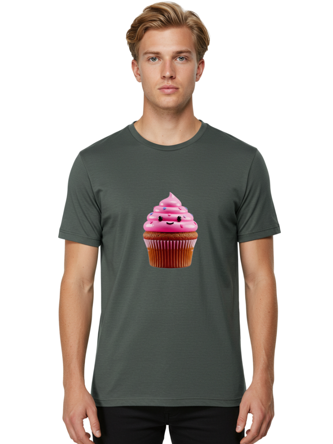 Cupcake-2 Men'S Graphic Tee, 100% Cotton, Comfortable Casual Summer Wear, Machine Washable, Vintage Camera, Old Camera, Antique Camera, Black Camera, Classic Photography, Photography Equipment, Nostalgic Device, Film Camera, Camera Art Bam187