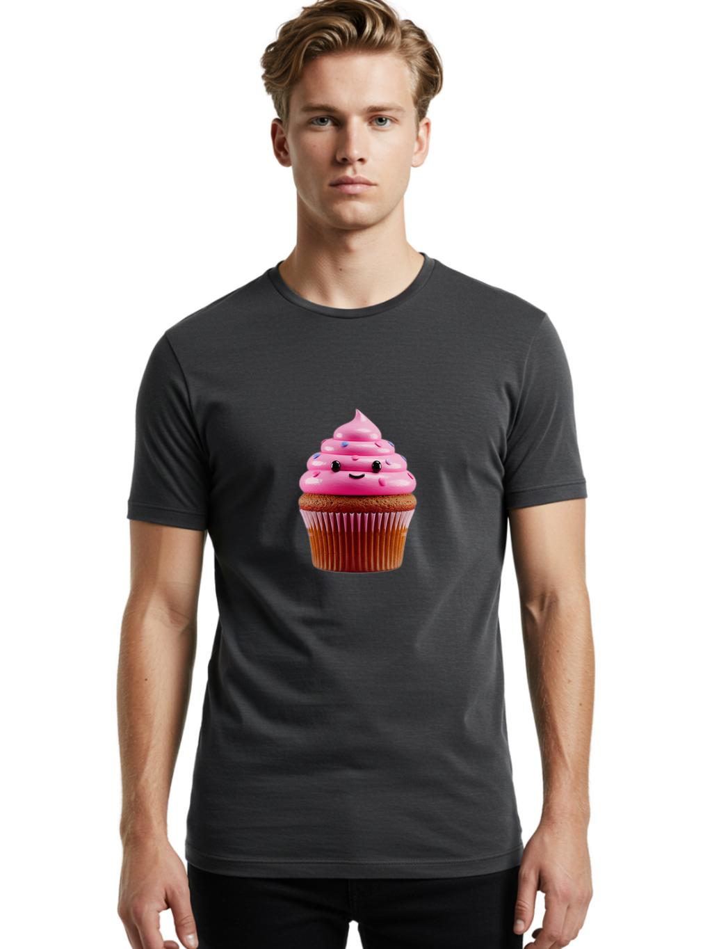 Cupcake-2 Men'S Graphic Tee, 100% Cotton, Comfortable Casual Summer Wear, Machine Washable, Vintage Camera, Old Camera, Antique Camera, Black Camera, Classic Photography, Photography Equipment, Nostalgic Device, Film Camera, Camera Art Bam187