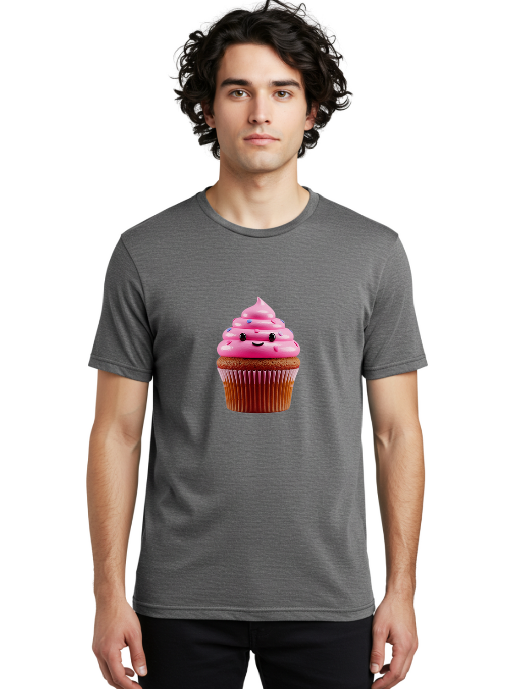 Cupcake-2 Men'S Graphic Tee, 100% Cotton, Comfortable Casual Summer Wear, Machine Washable, Vintage Camera, Old Camera, Antique Camera, Black Camera, Classic Photography, Photography Equipment, Nostalgic Device, Film Camera, Camera Art Bam187