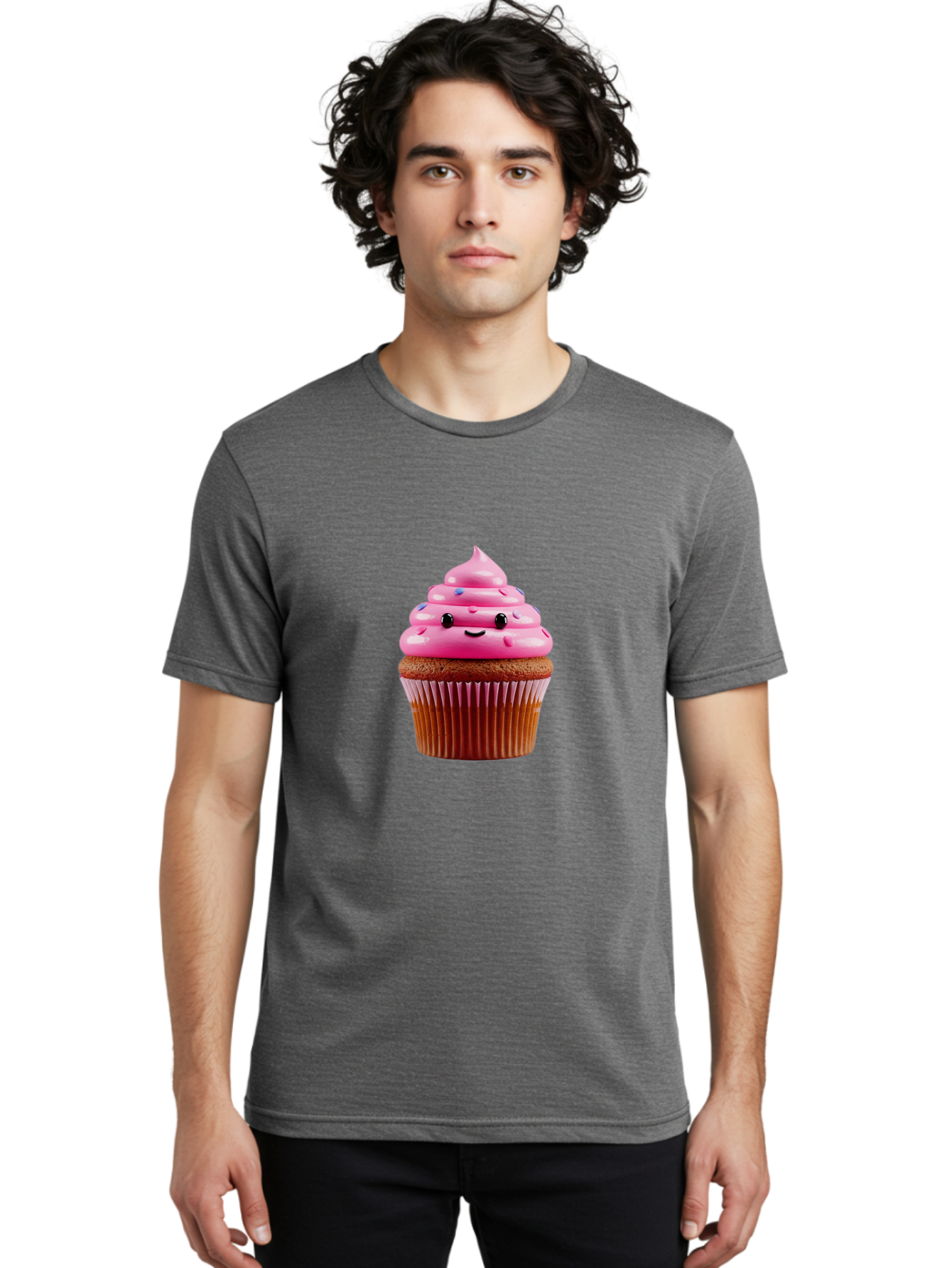 Cupcake-2 Men'S Graphic Tee, 100% Cotton, Comfortable Casual Summer Wear, Machine Washable, Vintage Camera, Old Camera, Antique Camera, Black Camera, Classic Photography, Photography Equipment, Nostalgic Device, Film Camera, Camera Art Bam187