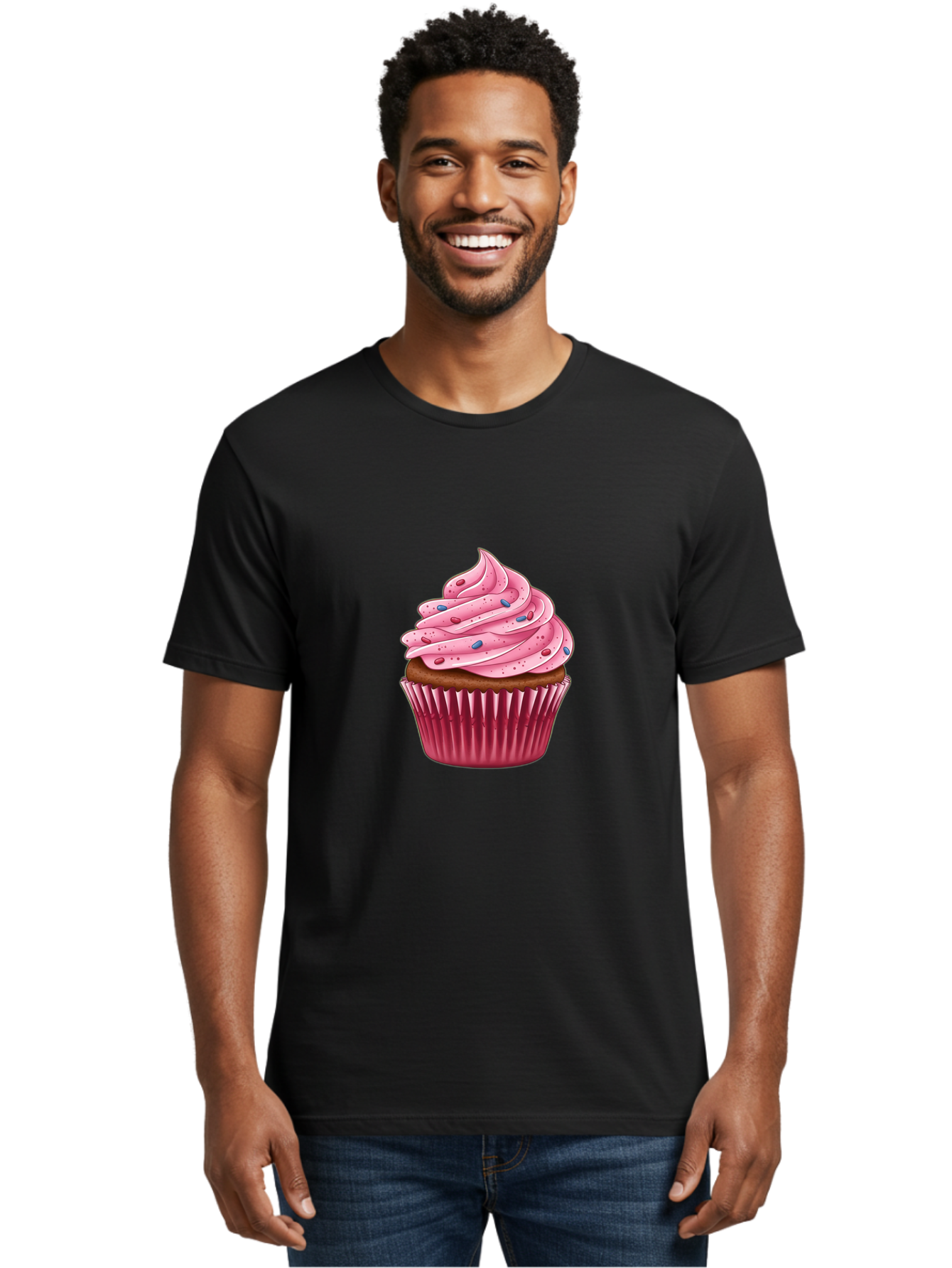 Cupcake-3 Men'S Graphic Tee, 100% Cotton, Comfortable Casual Summer Wear, Machine Washable, Vintage Camera, Old Camera, Antique Camera, Black Camera, Classic Photography, Photography Equipment, Nostalgic Device, Film Camera, Camera Art Bam188