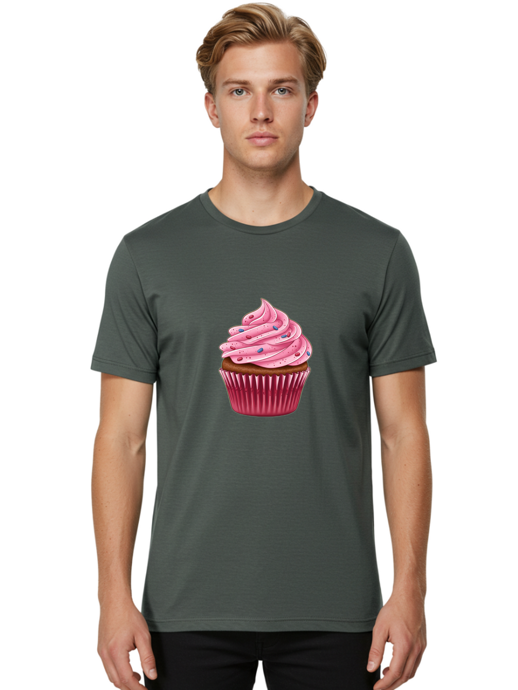 Cupcake-3 Men'S Graphic Tee, 100% Cotton, Comfortable Casual Summer Wear, Machine Washable, Vintage Camera, Old Camera, Antique Camera, Black Camera, Classic Photography, Photography Equipment, Nostalgic Device, Film Camera, Camera Art Bam188