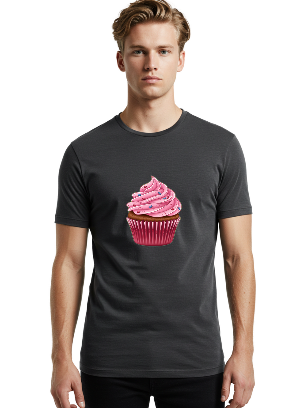 Cupcake-3 Men'S Graphic Tee, 100% Cotton, Comfortable Casual Summer Wear, Machine Washable, Vintage Camera, Old Camera, Antique Camera, Black Camera, Classic Photography, Photography Equipment, Nostalgic Device, Film Camera, Camera Art Bam188