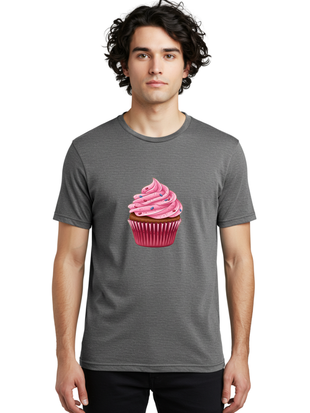 Cupcake-3 Men'S Graphic Tee, 100% Cotton, Comfortable Casual Summer Wear, Machine Washable, Vintage Camera, Old Camera, Antique Camera, Black Camera, Classic Photography, Photography Equipment, Nostalgic Device, Film Camera, Camera Art Bam188