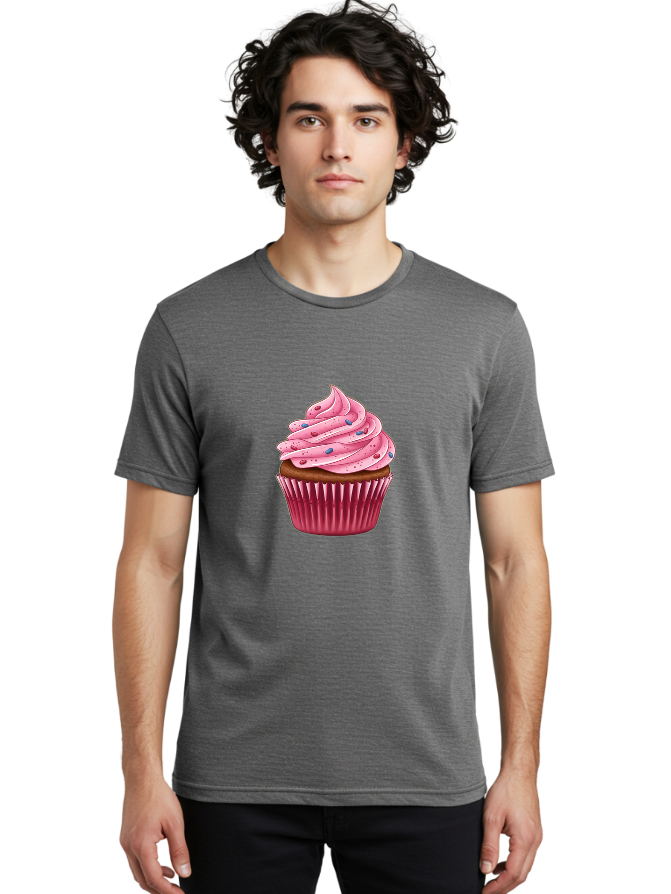 Cupcake-3 Men'S Graphic Tee, 100% Cotton, Comfortable Casual Summer Wear, Machine Washable, Vintage Camera, Old Camera, Antique Camera, Black Camera, Classic Photography, Photography Equipment, Nostalgic Device, Film Camera, Camera Art Bam188