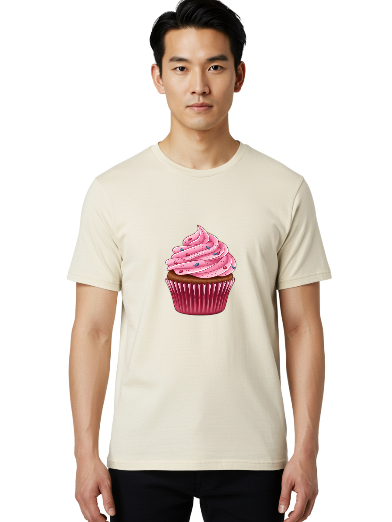 Cupcake-3 Men'S Graphic Tee, 100% Cotton, Comfortable Casual Summer Wear, Machine Washable, Vintage Camera, Old Camera, Antique Camera, Black Camera, Classic Photography, Photography Equipment, Nostalgic Device, Film Camera, Camera Art Bam188