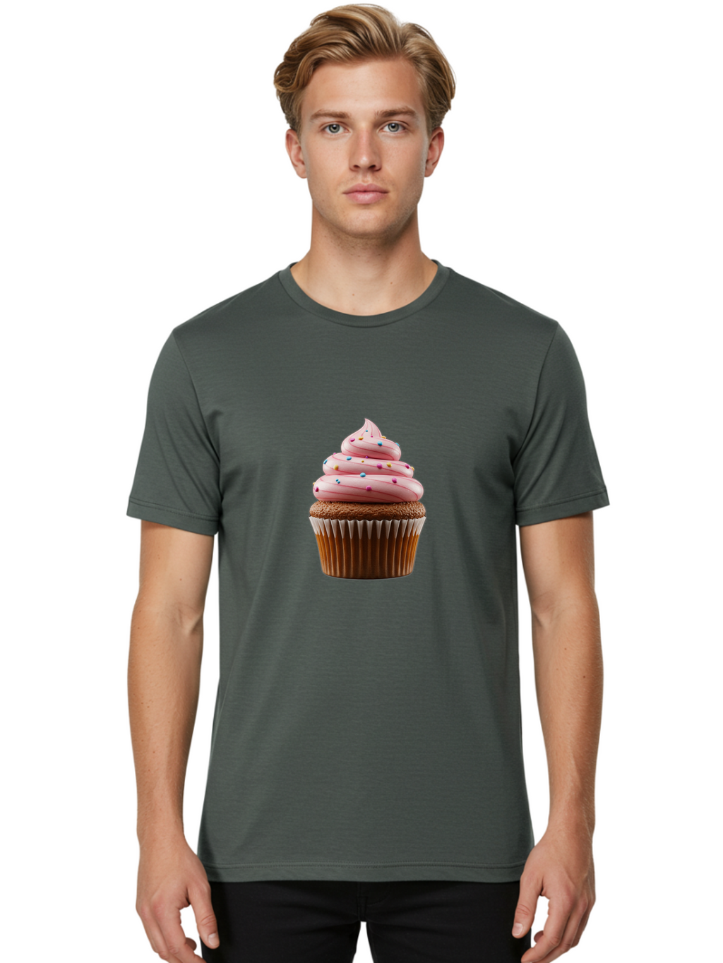 Cupcake-4 Men'S Graphic Tee, 100% Cotton, Comfortable Casual Summer Wear, Machine Washable, Vintage Camera, Old Camera, Antique Camera, Black Camera, Classic Photography, Photography Equipment, Nostalgic Device, Film Camera, Camera Art Bam189