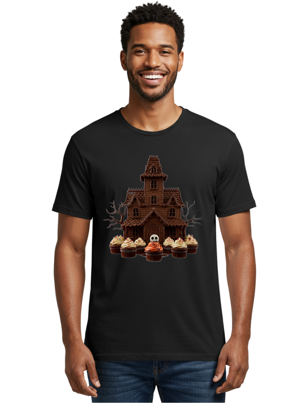 Cupcake-Haunted-House Men'S Graphic Tee, 100% Cotton, Comfortable Casual Summer Wear, Machine Washable, Vintage Camera, Old Camera, Antique Camera, Black Camera, Classic Photography, Photography Equipment, Nostalgic Device, Film Camera, Bam191