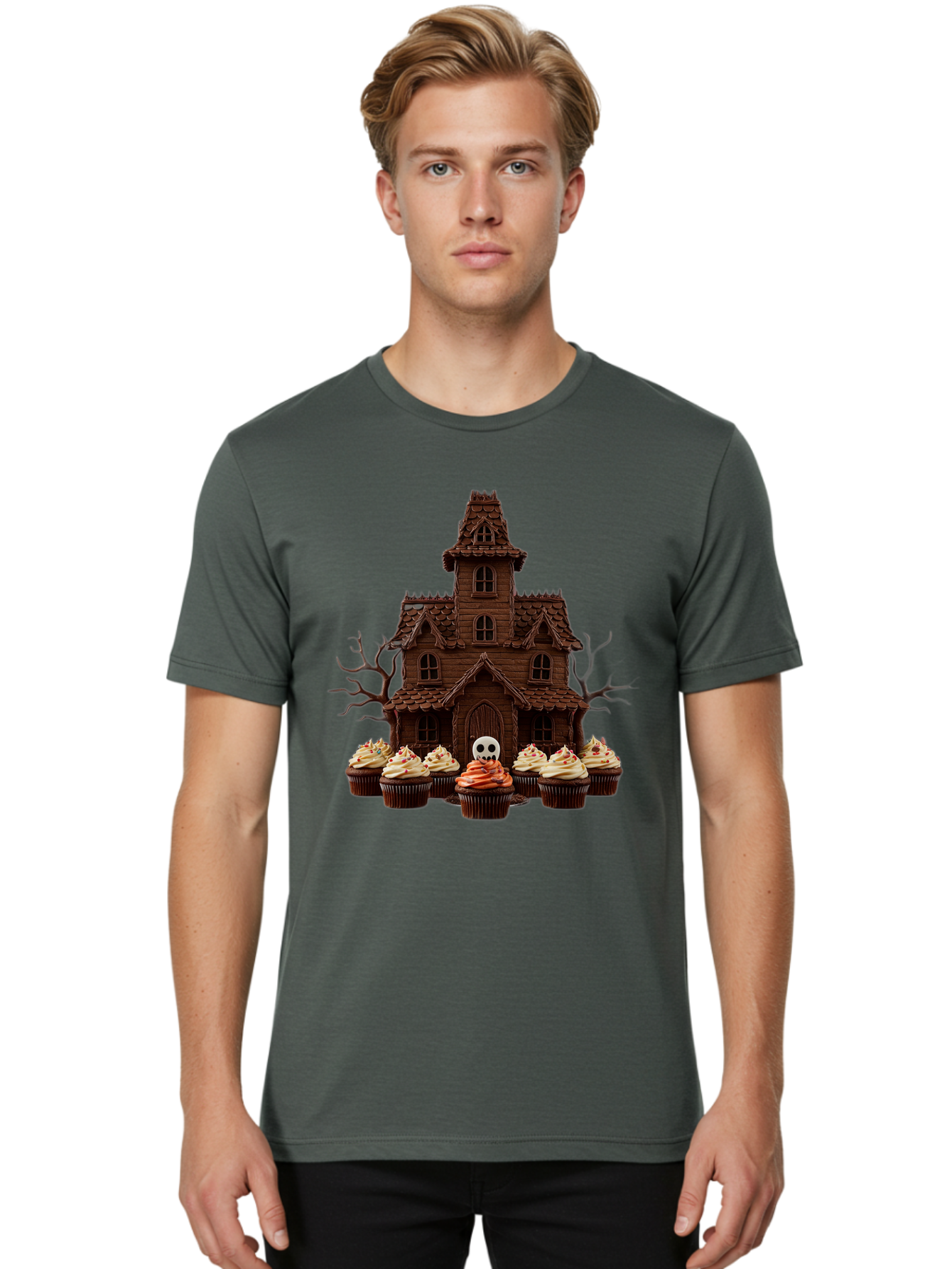 Cupcake-Haunted-House Men'S Graphic Tee, 100% Cotton, Comfortable Casual Summer Wear, Machine Washable, Vintage Camera, Old Camera, Antique Camera, Black Camera, Classic Photography, Photography Equipment, Nostalgic Device, Film Camera, Bam191