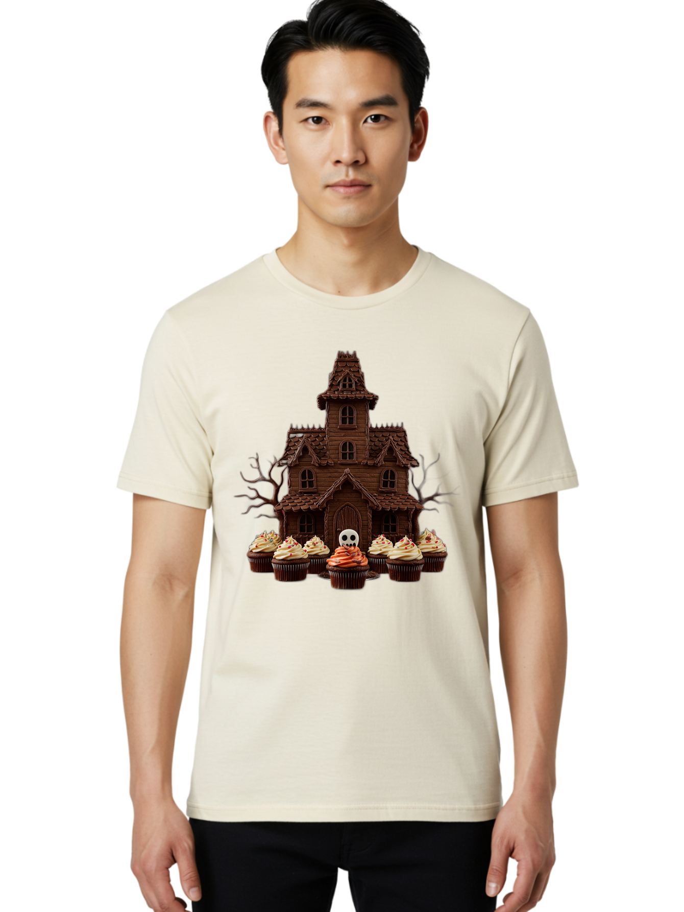 Cupcake-Haunted-House Men'S Graphic Tee, 100% Cotton, Comfortable Casual Summer Wear, Machine Washable, Vintage Camera, Old Camera, Antique Camera, Black Camera, Classic Photography, Photography Equipment, Nostalgic Device, Film Camera, Bam191