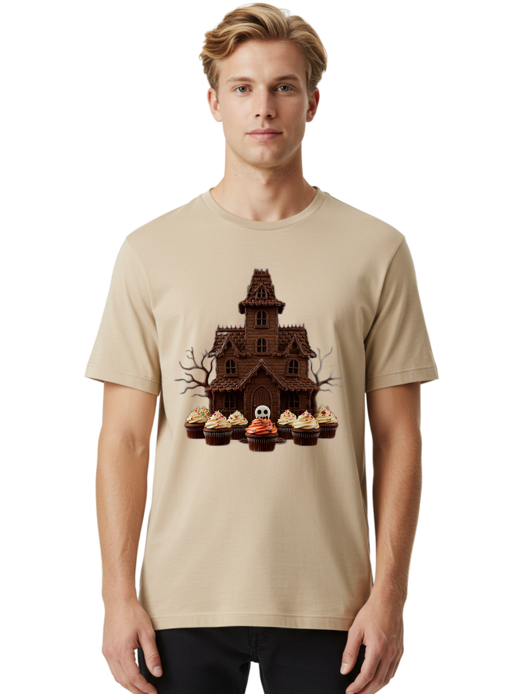 Cupcake-Haunted-House Men'S Graphic Tee, 100% Cotton, Comfortable Casual Summer Wear, Machine Washable, Vintage Camera, Old Camera, Antique Camera, Black Camera, Classic Photography, Photography Equipment, Nostalgic Device, Film Camera, Bam191