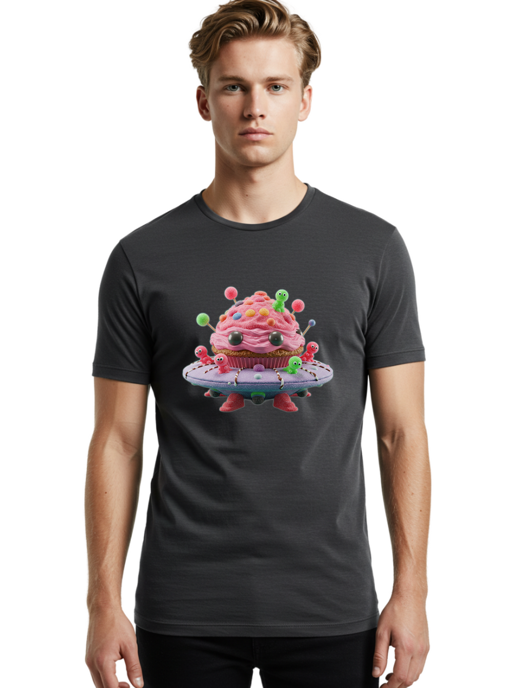 Cupcake-Ufo Men'S Graphic Tee, 100% Cotton, Comfortable Casual Summer Wear, Machine Washable, Vintage Camera, Old Camera, Antique Camera, Black Camera, Classic Photography, Photography Equipment, Nostalgic Device, Film Camera, Camera Art Bam195