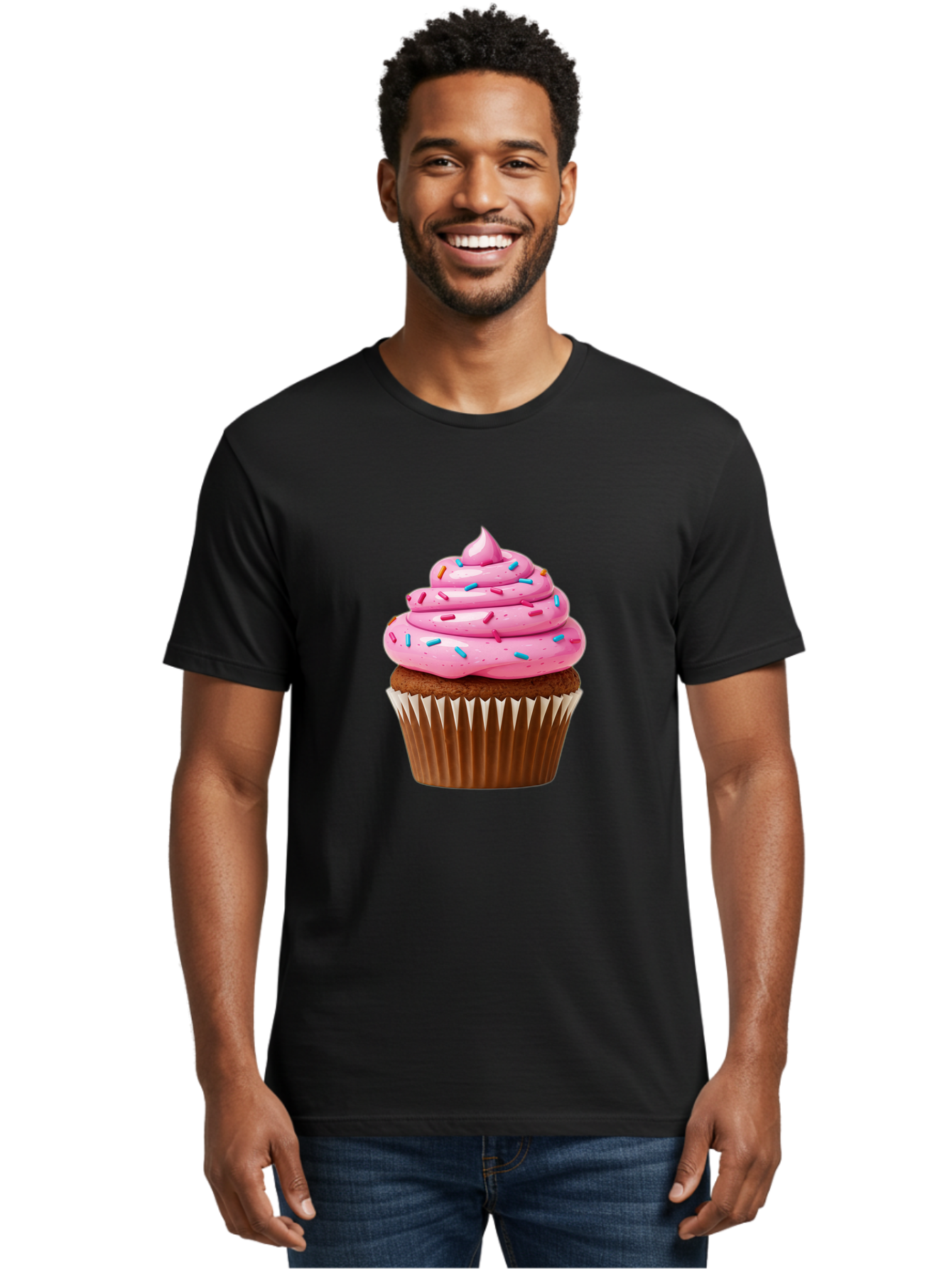 Cupcake-With-Pink-Frosting Men'S Graphic Tee, 100% Cotton, Comfortable Casual Summer Wear, Machine Washable, Vintage Camera, Old Camera, Antique Camera, Black Camera, Classic Photography, Photography Equipment, Nostalgic Device, Film Camera, Bam196