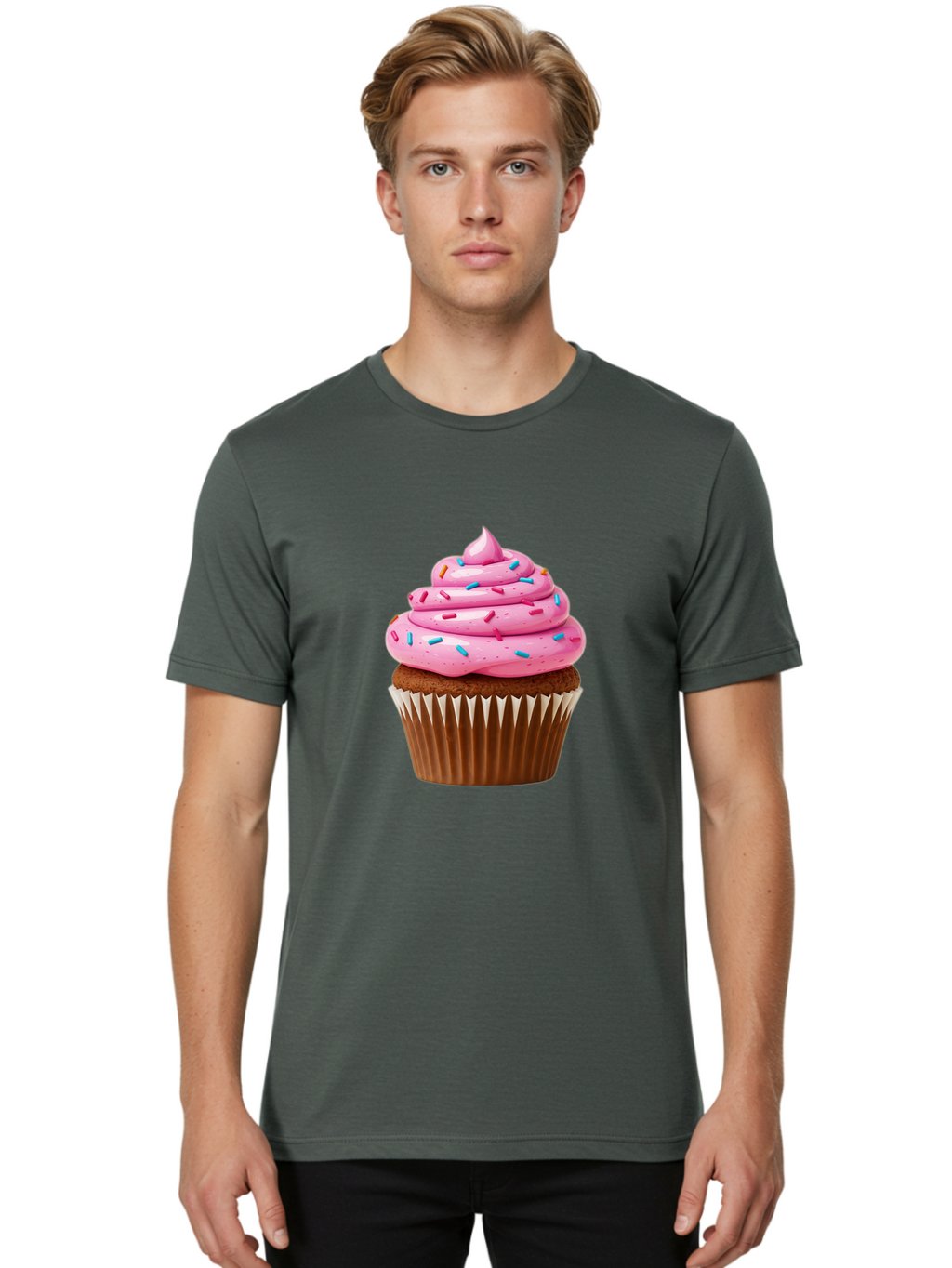 Cupcake-With-Pink-Frosting Men'S Graphic Tee, 100% Cotton, Comfortable Casual Summer Wear, Machine Washable, Vintage Camera, Old Camera, Antique Camera, Black Camera, Classic Photography, Photography Equipment, Nostalgic Device, Film Camera, Bam196