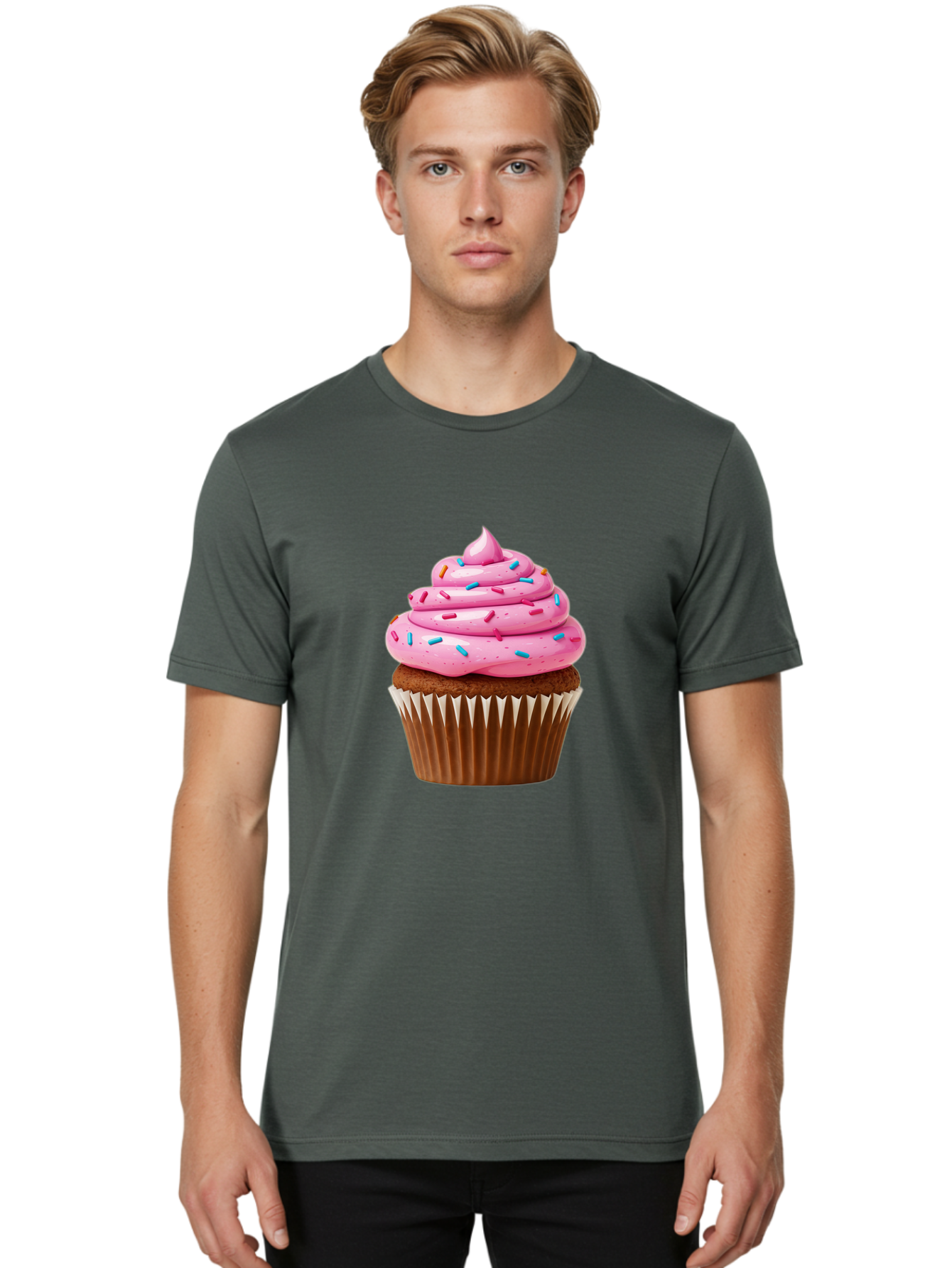 Cupcake-With-Pink-Frosting Men'S Graphic Tee, 100% Cotton, Comfortable Casual Summer Wear, Machine Washable, Vintage Camera, Old Camera, Antique Camera, Black Camera, Classic Photography, Photography Equipment, Nostalgic Device, Film Camera, Bam196