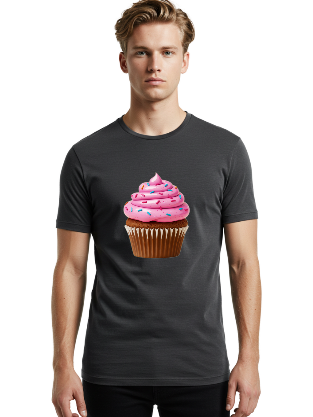 Cupcake-With-Pink-Frosting Men'S Graphic Tee, 100% Cotton, Comfortable Casual Summer Wear, Machine Washable, Vintage Camera, Old Camera, Antique Camera, Black Camera, Classic Photography, Photography Equipment, Nostalgic Device, Film Camera, Bam196