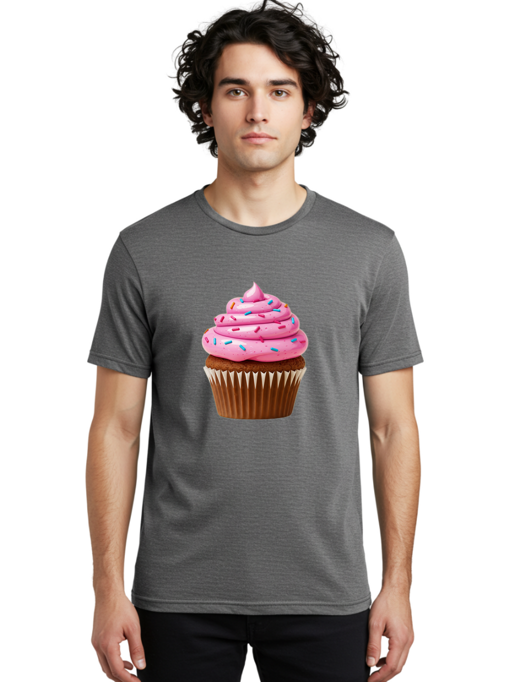 Cupcake-With-Pink-Frosting Men'S Graphic Tee, 100% Cotton, Comfortable Casual Summer Wear, Machine Washable, Vintage Camera, Old Camera, Antique Camera, Black Camera, Classic Photography, Photography Equipment, Nostalgic Device, Film Camera, Bam196
