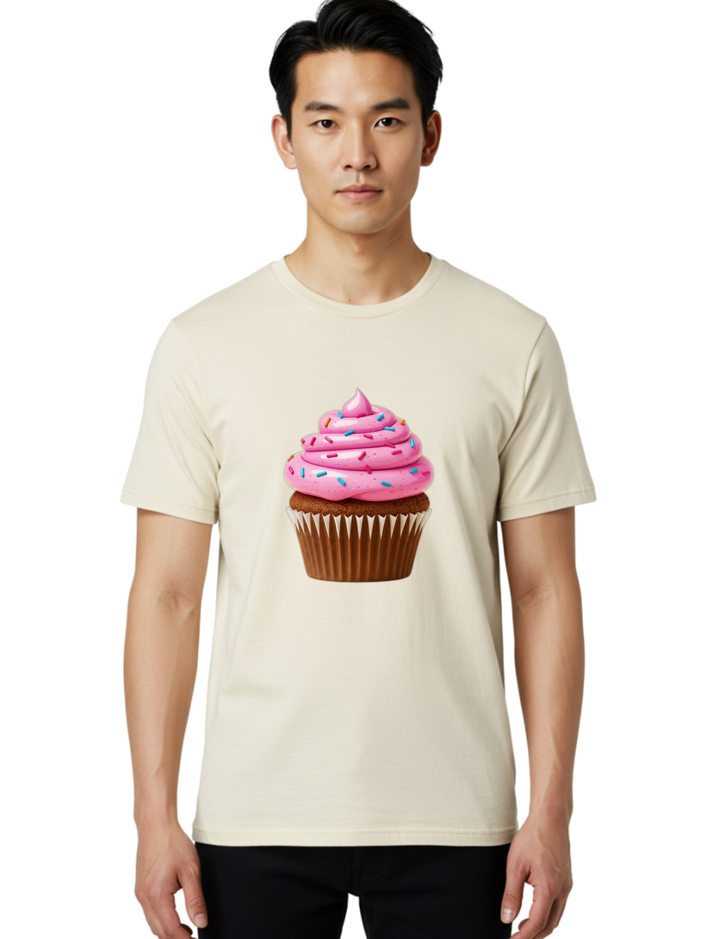 Cupcake-With-Pink-Frosting Men'S Graphic Tee, 100% Cotton, Comfortable Casual Summer Wear, Machine Washable, Vintage Camera, Old Camera, Antique Camera, Black Camera, Classic Photography, Photography Equipment, Nostalgic Device, Film Camera, Bam196