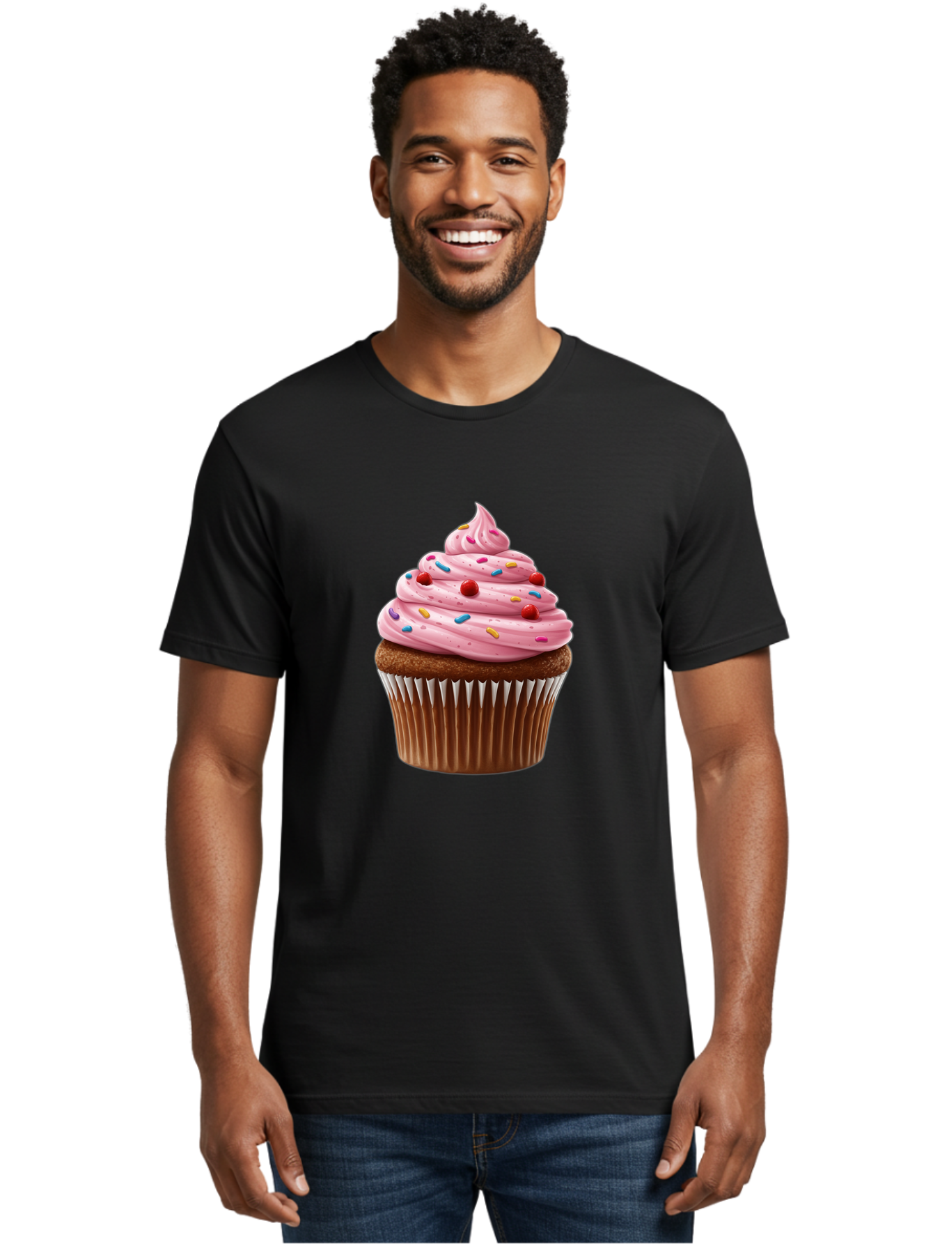 Cupcake-With-Sprinkles Men'S Graphic Tee, 100% Cotton, Comfortable Casual Summer Wear, Machine Washable, Vintage Camera, Old Camera, Antique Camera, Black Camera, Classic Photography, Photography Equipment, Nostalgic Device, Film Camera, Bam197
