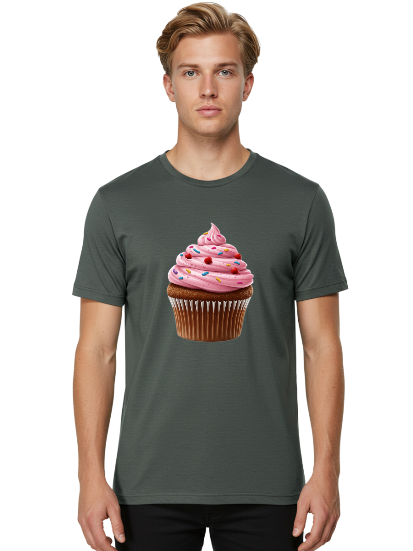 Cupcake-With-Sprinkles Men'S Graphic Tee, 100% Cotton, Comfortable Casual Summer Wear, Machine Washable, Vintage Camera, Old Camera, Antique Camera, Black Camera, Classic Photography, Photography Equipment, Nostalgic Device, Film Camera, Bam197