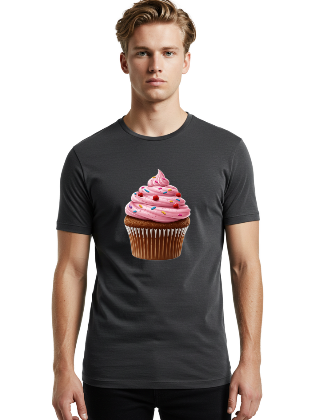 Cupcake-With-Sprinkles Men'S Graphic Tee, 100% Cotton, Comfortable Casual Summer Wear, Machine Washable, Vintage Camera, Old Camera, Antique Camera, Black Camera, Classic Photography, Photography Equipment, Nostalgic Device, Film Camera, Bam197