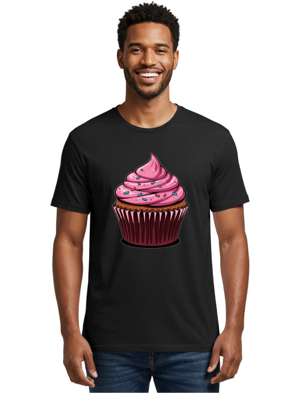 Cupcake Men'S Graphic Tee, 100% Cotton, Comfortable Casual Summer Wear, Machine Washable, Vintage Camera, Old Camera, Antique Camera, Black Camera, Classic Photography, Photography Equipment, Nostalgic Device, Film Camera, Camera Art Bam198