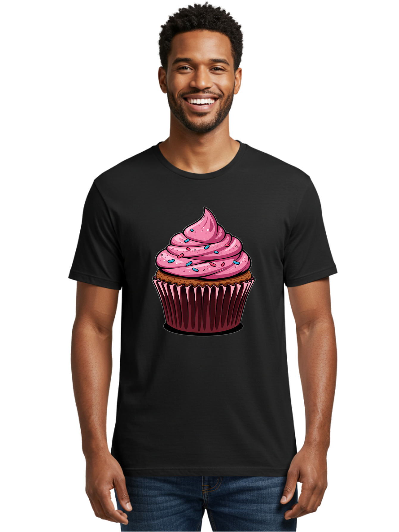 Cupcake Men'S Graphic Tee, 100% Cotton, Comfortable Casual Summer Wear, Machine Washable, Vintage Camera, Old Camera, Antique Camera, Black Camera, Classic Photography, Photography Equipment, Nostalgic Device, Film Camera, Camera Art Bam198