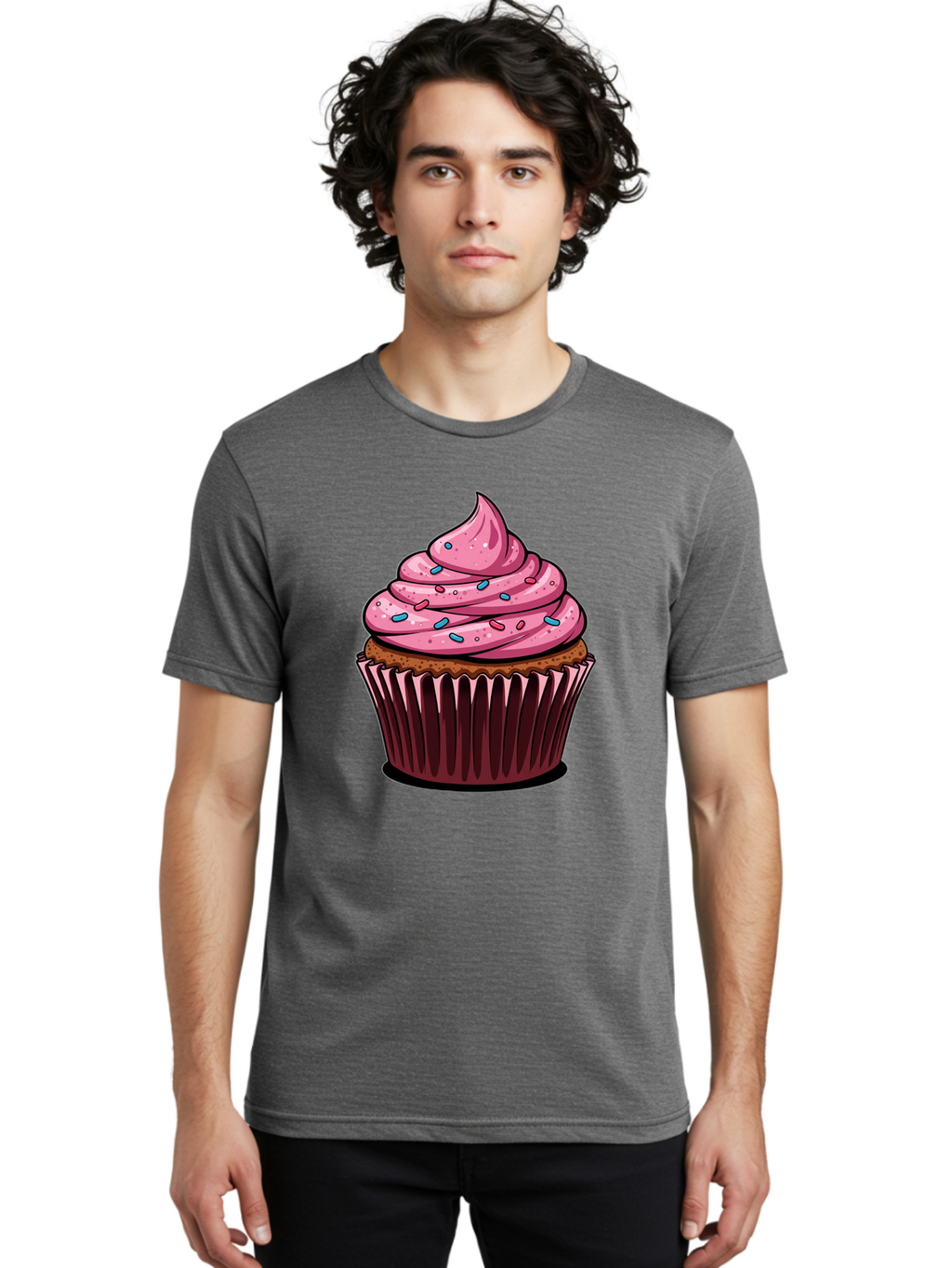 Cupcake Men'S Graphic Tee, 100% Cotton, Comfortable Casual Summer Wear, Machine Washable, Vintage Camera, Old Camera, Antique Camera, Black Camera, Classic Photography, Photography Equipment, Nostalgic Device, Film Camera, Camera Art Bam198
