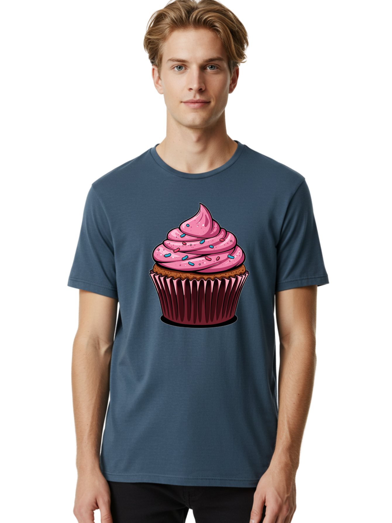Cupcake Men'S Graphic Tee, 100% Cotton, Comfortable Casual Summer Wear, Machine Washable, Vintage Camera, Old Camera, Antique Camera, Black Camera, Classic Photography, Photography Equipment, Nostalgic Device, Film Camera, Camera Art Bam198