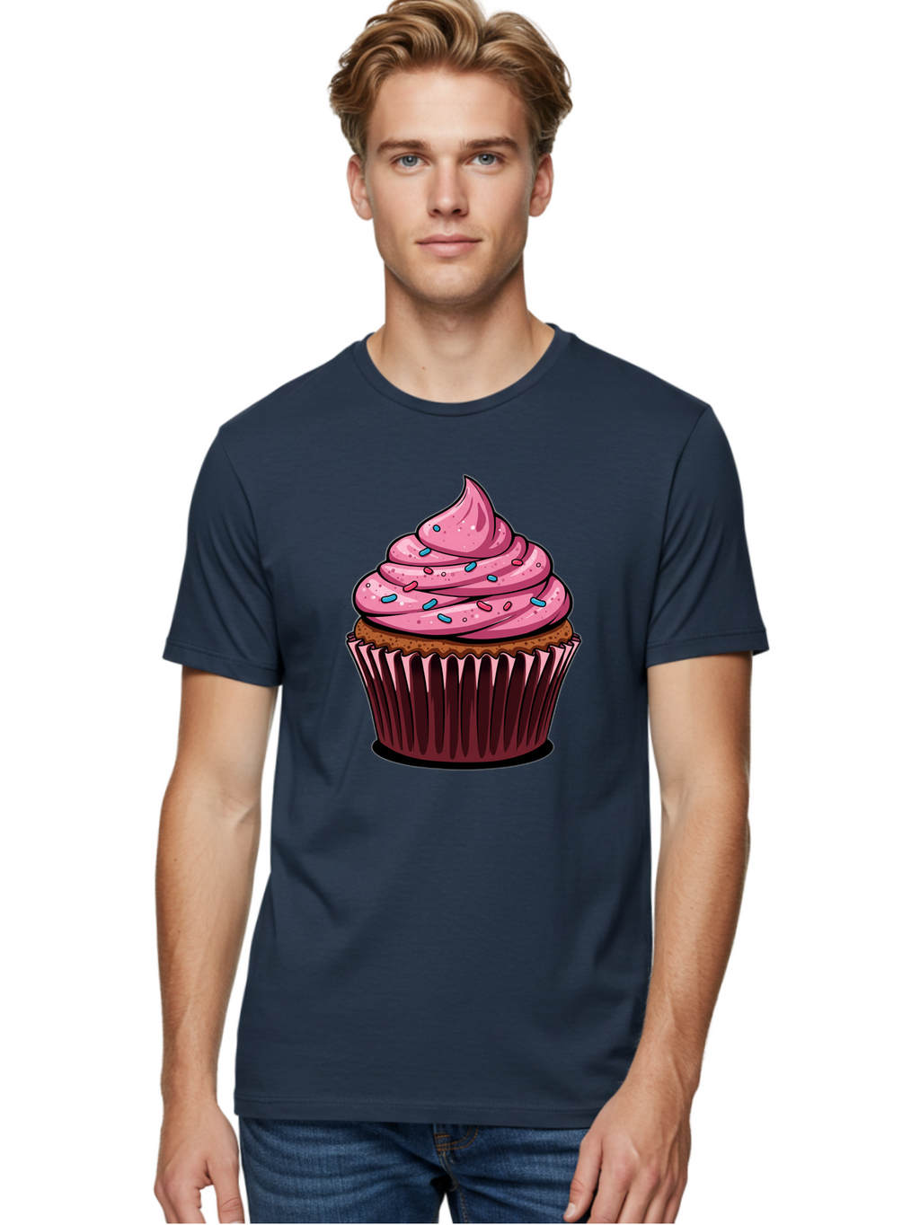 Cupcake Men'S Graphic Tee, 100% Cotton, Comfortable Casual Summer Wear, Machine Washable, Vintage Camera, Old Camera, Antique Camera, Black Camera, Classic Photography, Photography Equipment, Nostalgic Device, Film Camera, Camera Art Bam198