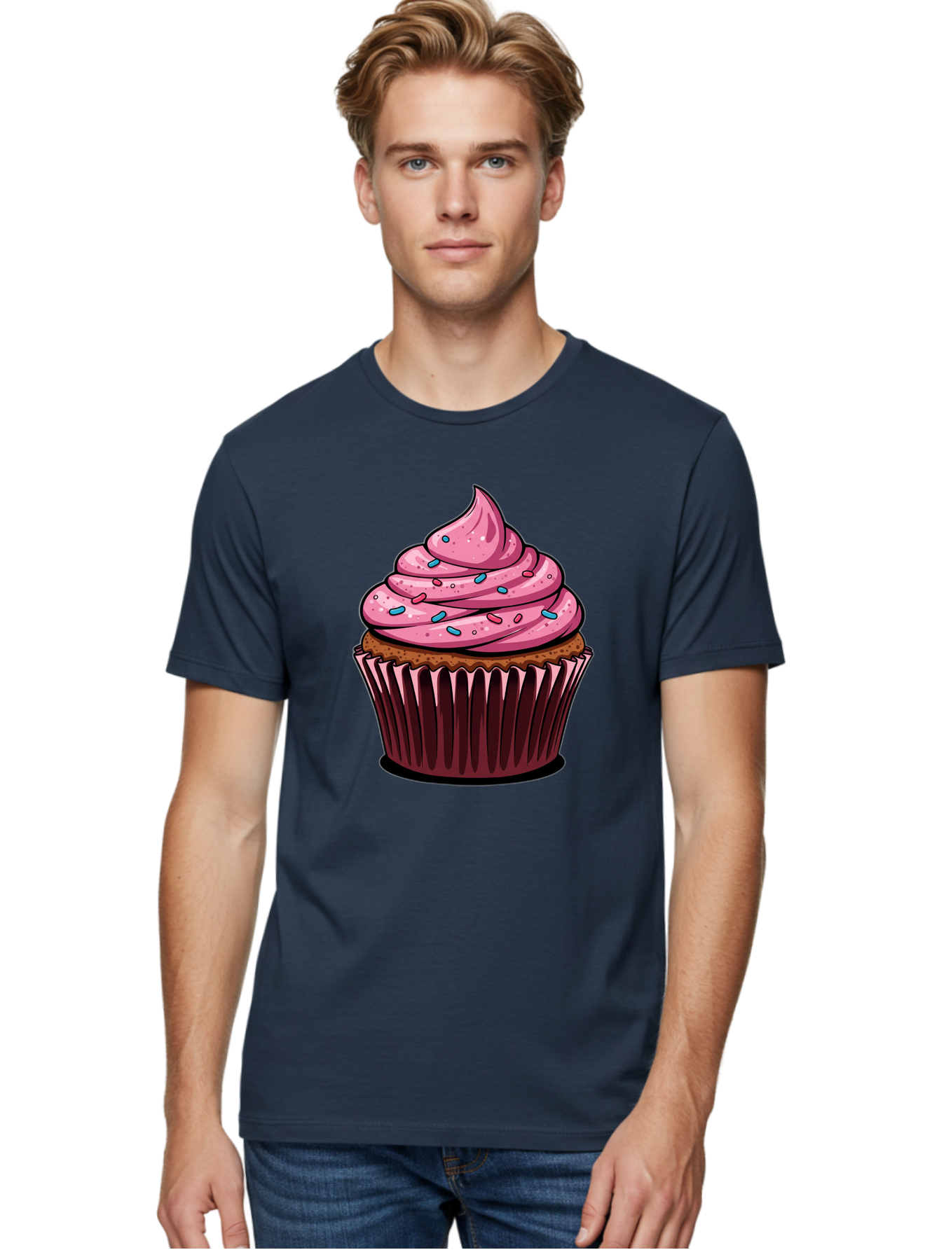 Cupcake Men'S Graphic Tee, 100% Cotton, Comfortable Casual Summer Wear, Machine Washable, Vintage Camera, Old Camera, Antique Camera, Black Camera, Classic Photography, Photography Equipment, Nostalgic Device, Film Camera, Camera Art Bam198