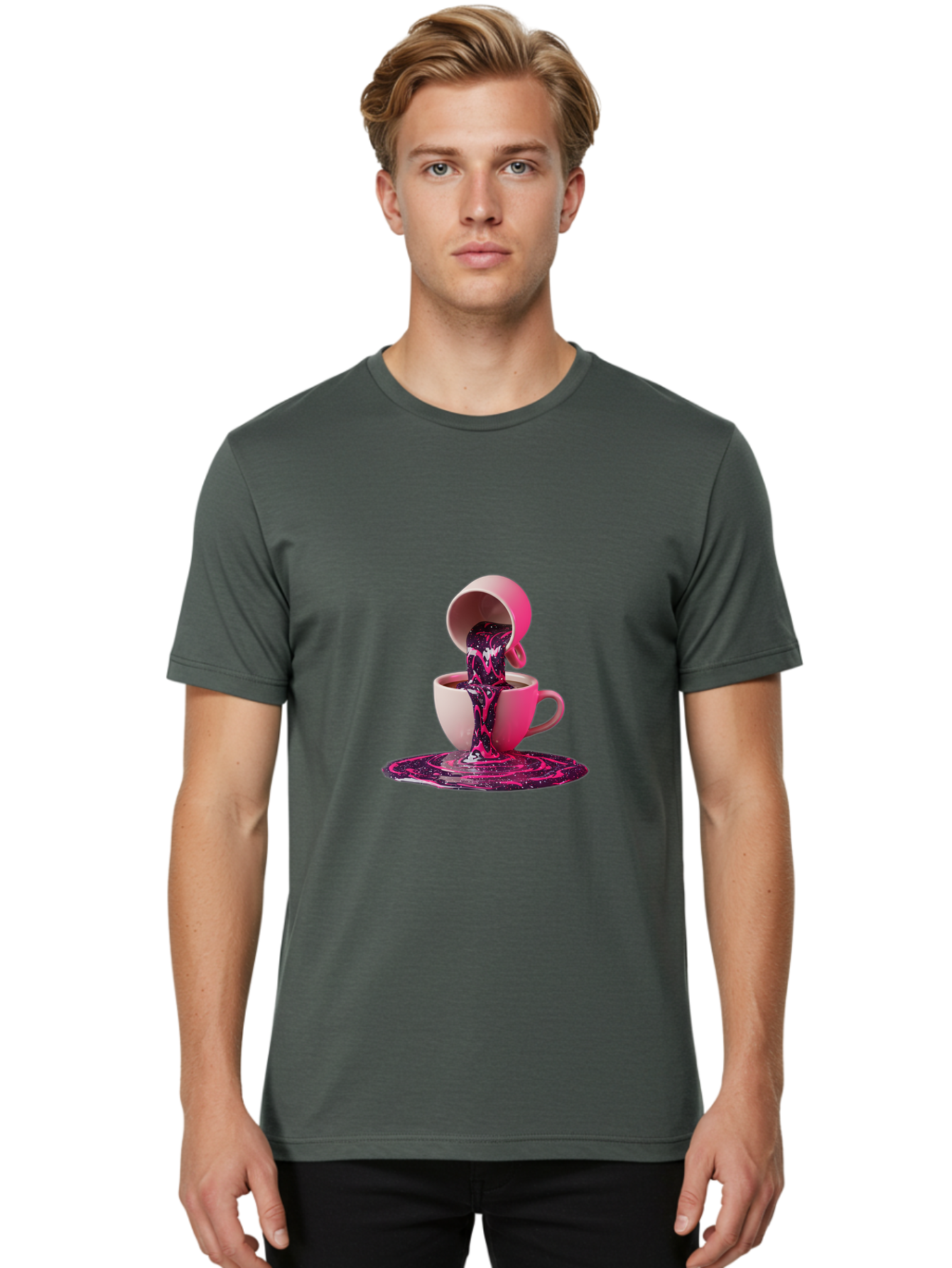 Cups Men'S Graphic Tee, 100% Cotton, Comfortable Casual Summer Wear, Machine Washable, Vintage Camera, Old Camera, Antique Camera, Black Camera, Classic Photography, Photography Equipment, Nostalgic Device, Film Camera, Camera Art Bam200