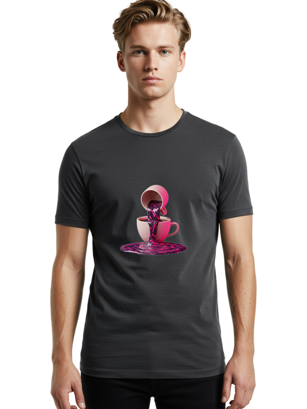 Cups Men'S Graphic Tee, 100% Cotton, Comfortable Casual Summer Wear, Machine Washable, Vintage Camera, Old Camera, Antique Camera, Black Camera, Classic Photography, Photography Equipment, Nostalgic Device, Film Camera, Camera Art Bam200