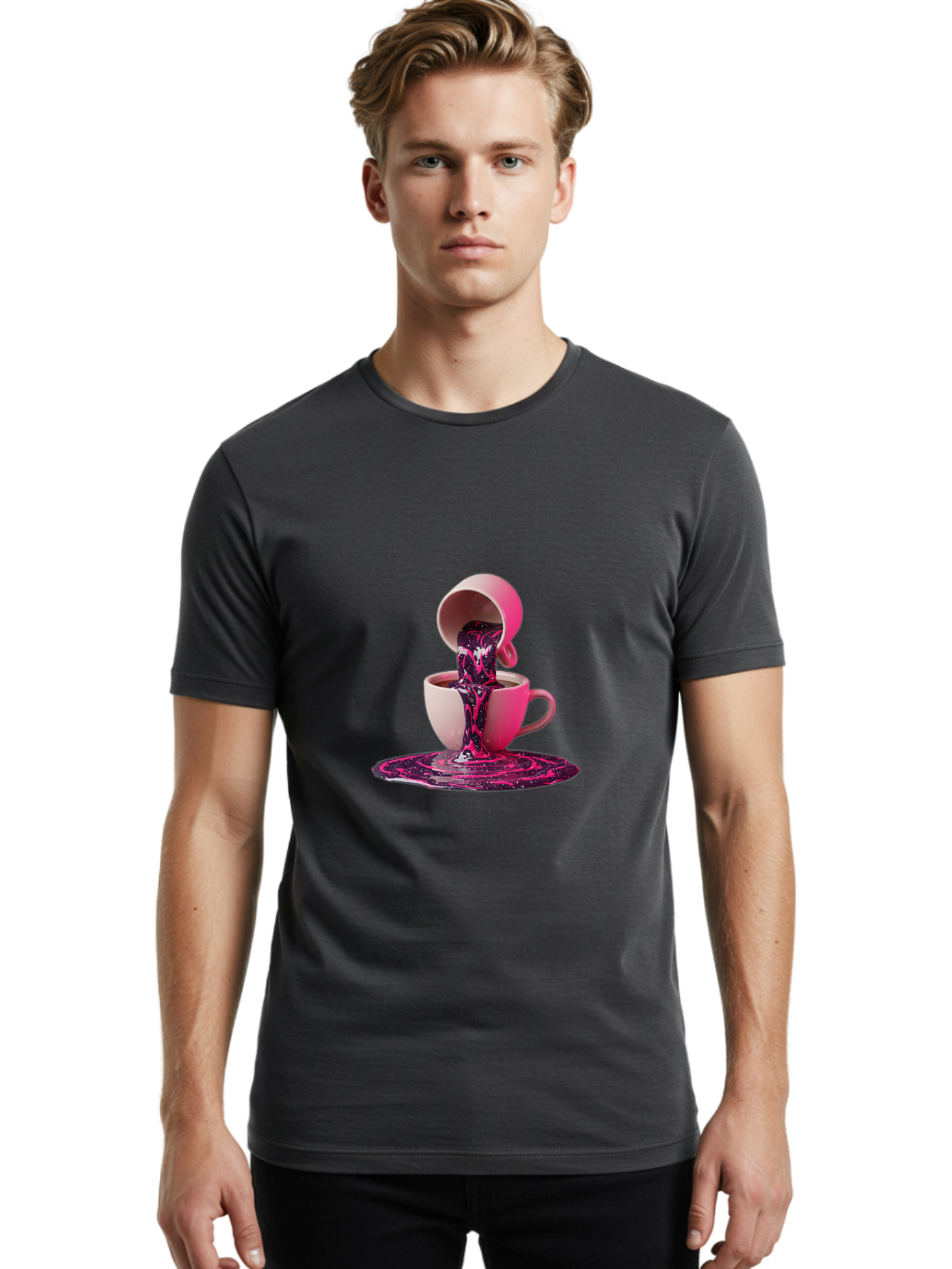 Cups Men'S Graphic Tee, 100% Cotton, Comfortable Casual Summer Wear, Machine Washable, Vintage Camera, Old Camera, Antique Camera, Black Camera, Classic Photography, Photography Equipment, Nostalgic Device, Film Camera, Camera Art Bam200