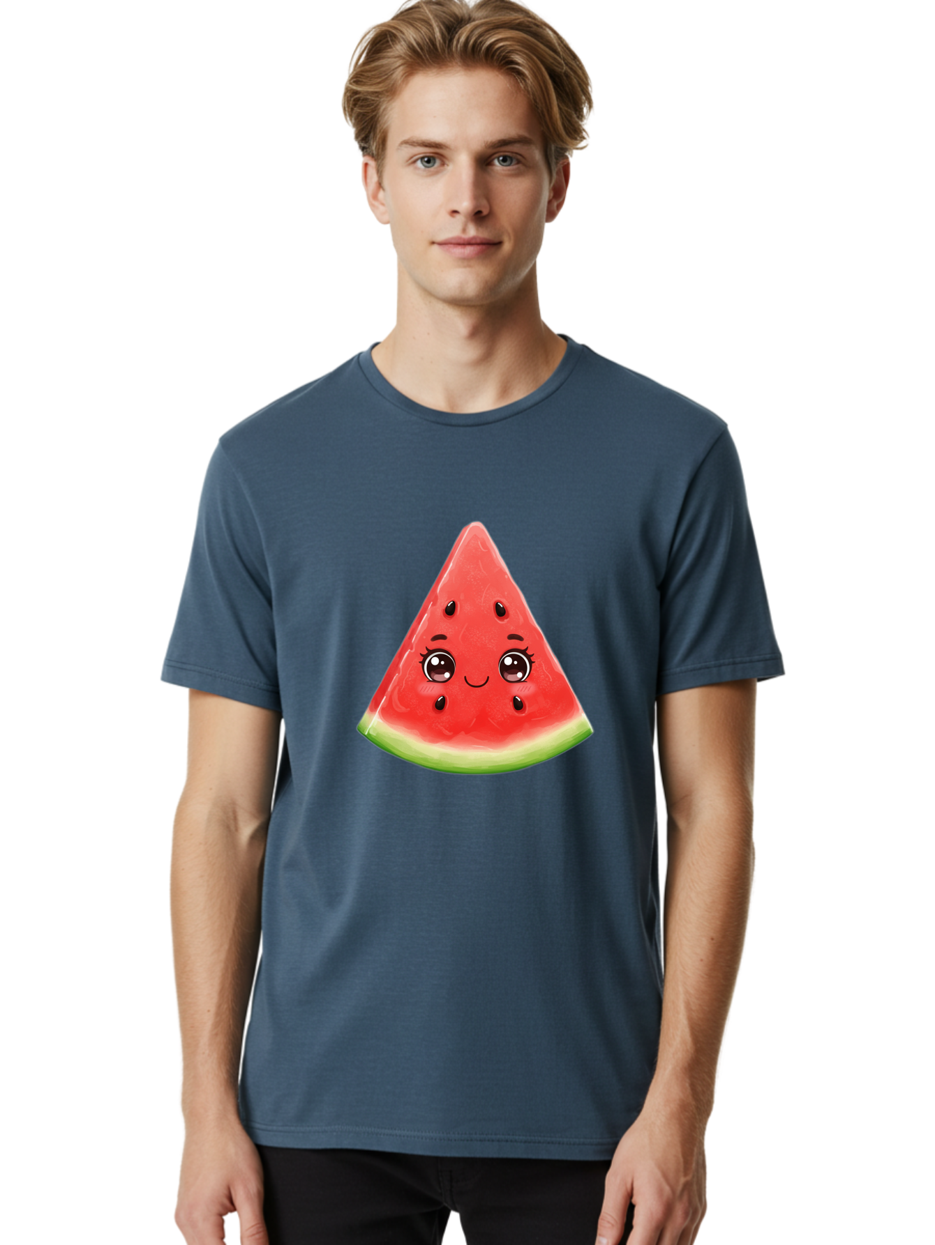 Cute-Watermelon-Slice Men'S Graphic Tee, 100% Cotton, Comfortable Casual Summer Wear, Machine Washable, Vintage Camera, Old Camera, Antique Camera, Black Camera, Classic Photography, Photography Equipment, Nostalgic Device, Film Camera, Bam205