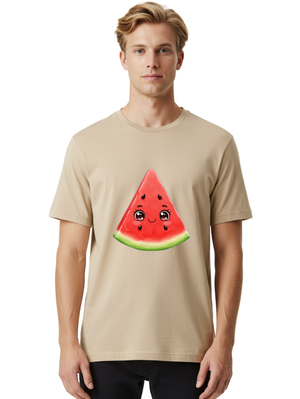 Cute-Watermelon-Slice Men'S Graphic Tee, 100% Cotton, Comfortable Casual Summer Wear, Machine Washable, Vintage Camera, Old Camera, Antique Camera, Black Camera, Classic Photography, Photography Equipment, Nostalgic Device, Film Camera, Bam205