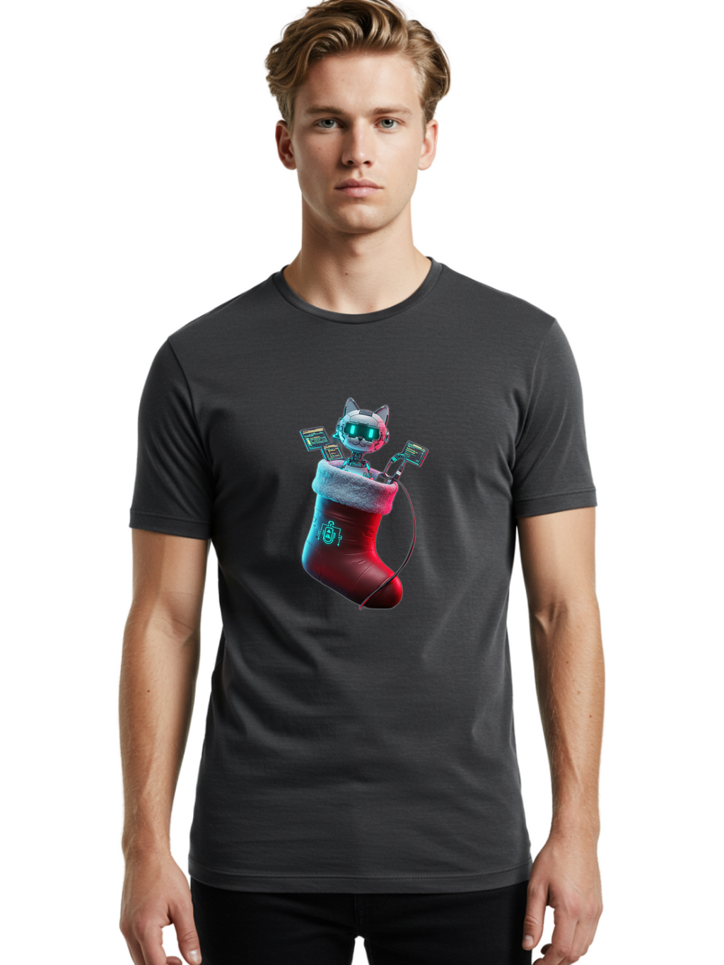 Cyber-Cat Men'S Graphic Tee, 100% Cotton, Comfortable Casual Summer Wear, Machine Washable, Vintage Camera, Old Camera, Antique Camera, Black Camera, Classic Photography, Photography Equipment, Nostalgic Device, Film Camera, Camera Art Bam207