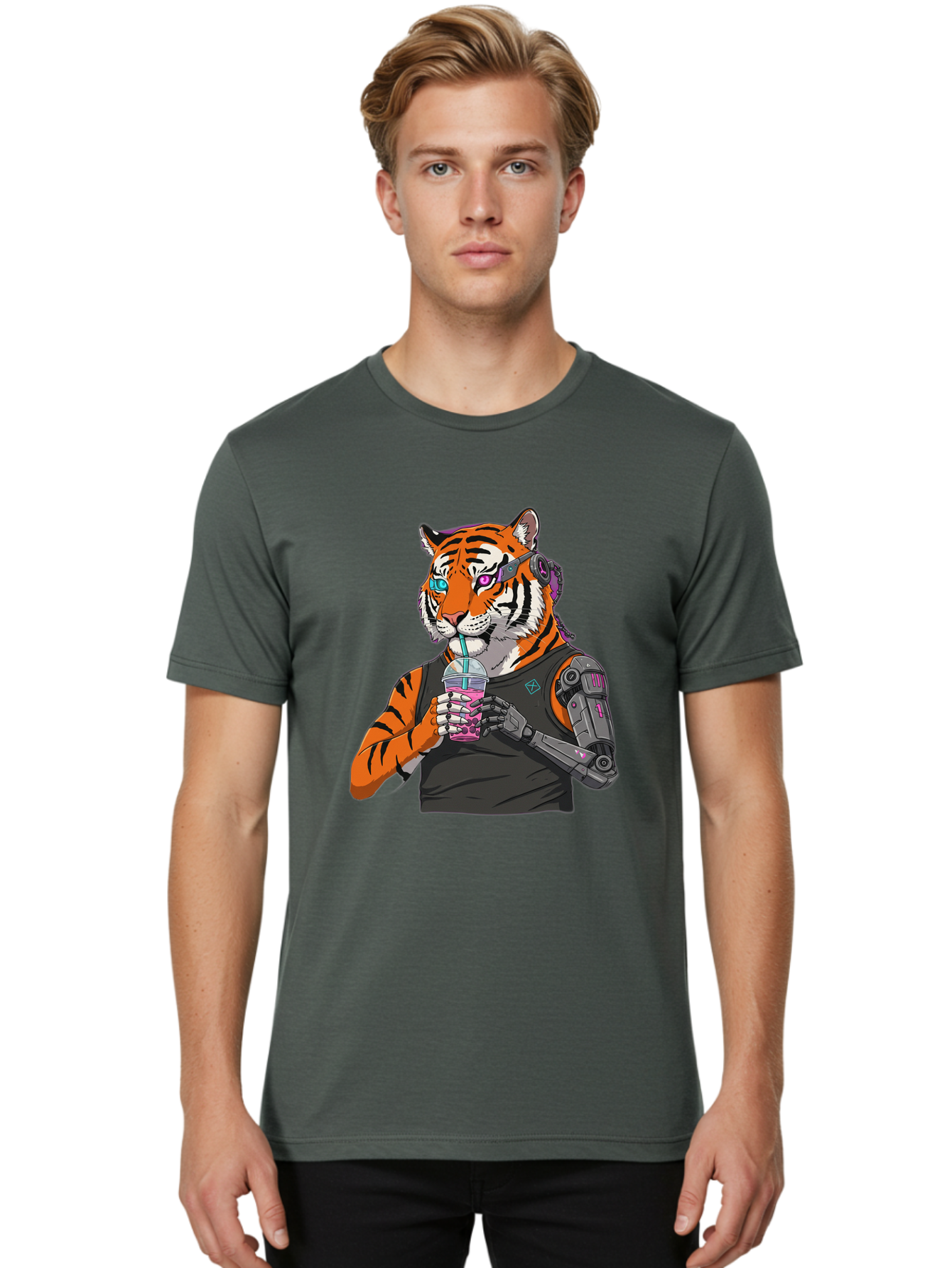 Cyber-Tiger Men'S Graphic Tee, 100% Cotton, Comfortable Casual Summer Wear, Machine Washable, Vintage Camera, Old Camera, Antique Camera, Black Camera, Classic Photography, Photography Equipment, Nostalgic Device, Film Camera, Camera Art Bam208