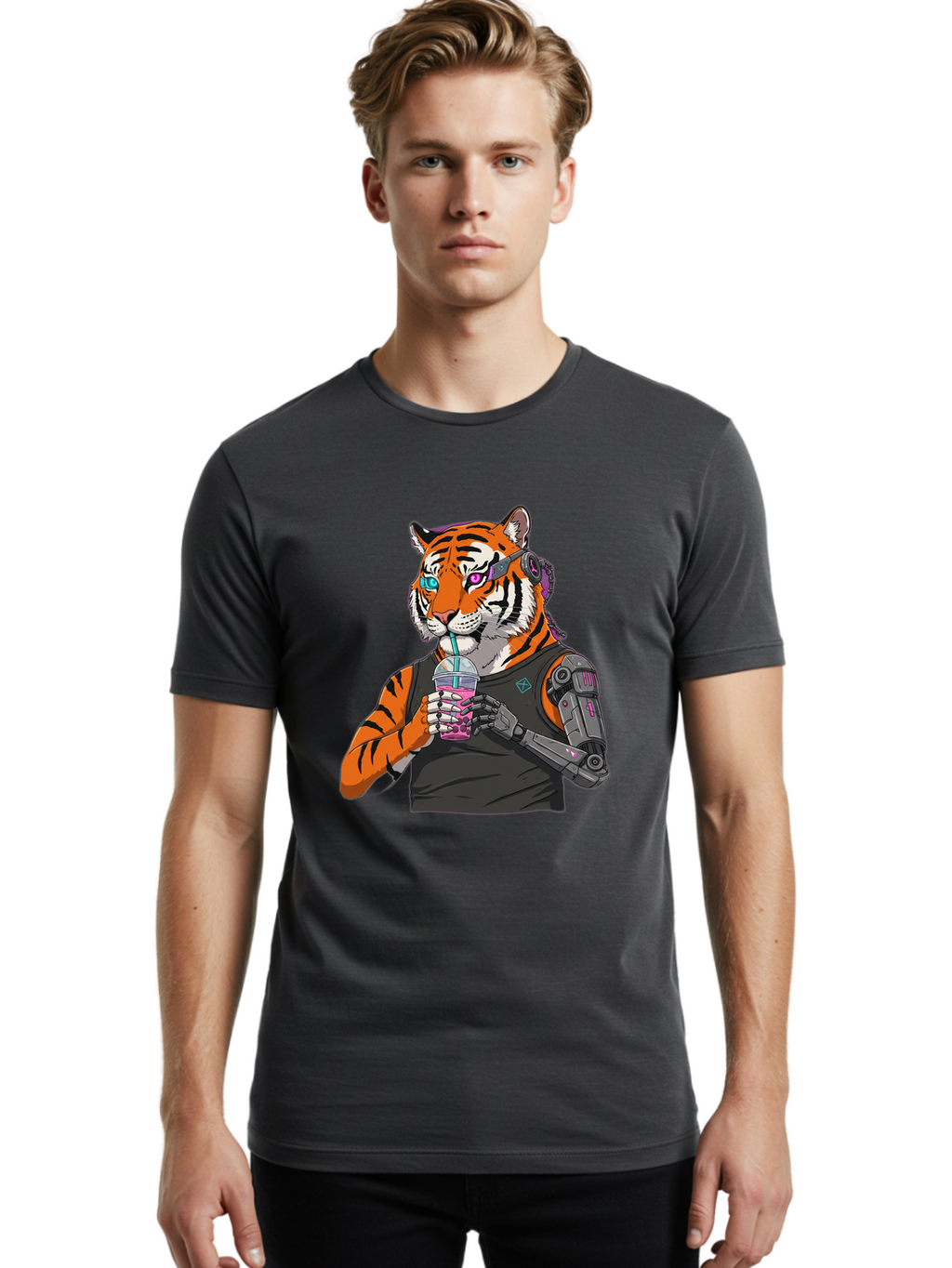 Cyber-Tiger Men'S Graphic Tee, 100% Cotton, Comfortable Casual Summer Wear, Machine Washable, Vintage Camera, Old Camera, Antique Camera, Black Camera, Classic Photography, Photography Equipment, Nostalgic Device, Film Camera, Camera Art Bam208