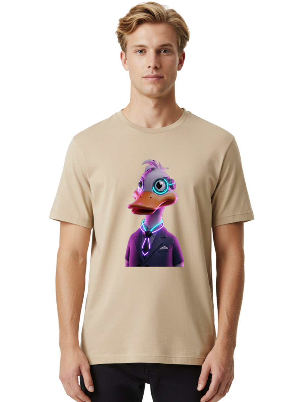 Cyberpunk-Duck Men'S Graphic Tee, 100% Cotton, Comfortable Casual Summer Wear, Machine Washable, Vintage Camera, Old Camera, Antique Camera, Black Camera, Classic Photography, Photography Equipment, Nostalgic Device, Film Camera, Camera Art Bam210
